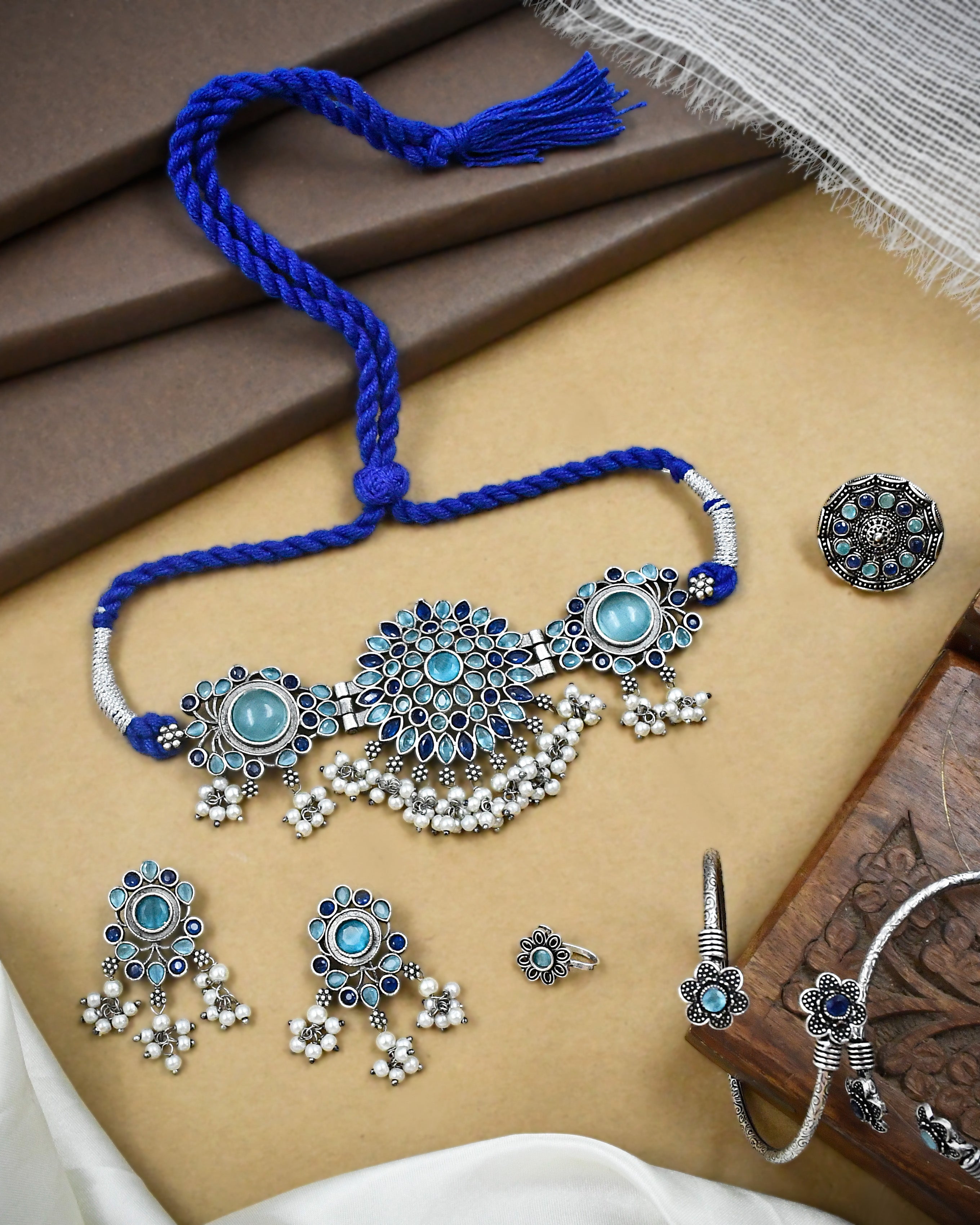 Niva Stone Jewellery Set Combo