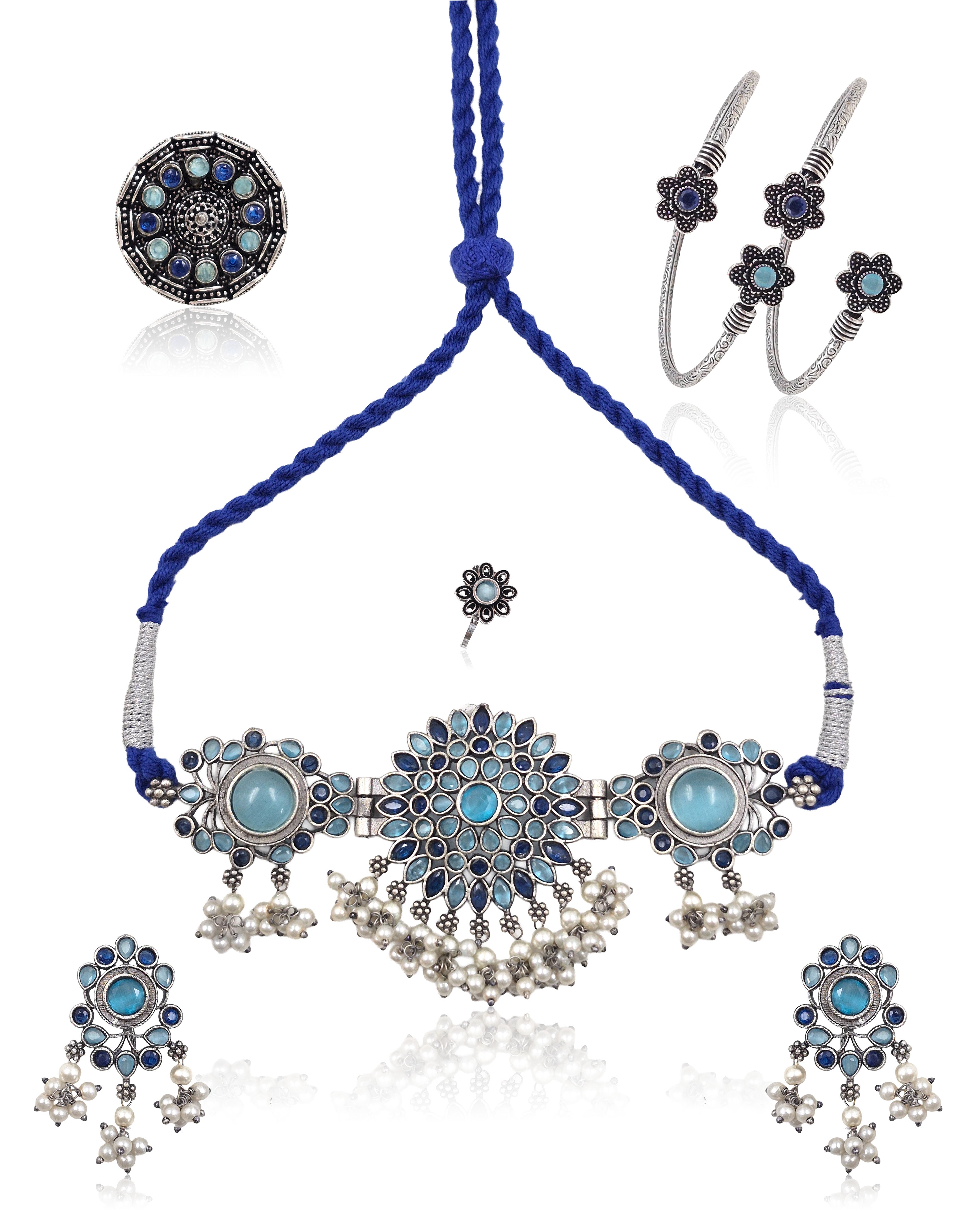Niva Stone Jewellery Set Combo