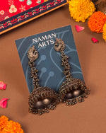 Load image into Gallery viewer, Oxidised jhumka earrings from Rakshabandhan hamper - Naman Arts