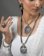 Load image into Gallery viewer, 2-TONE DOUBLE NECKLACE JEWELLERY SET COMBO