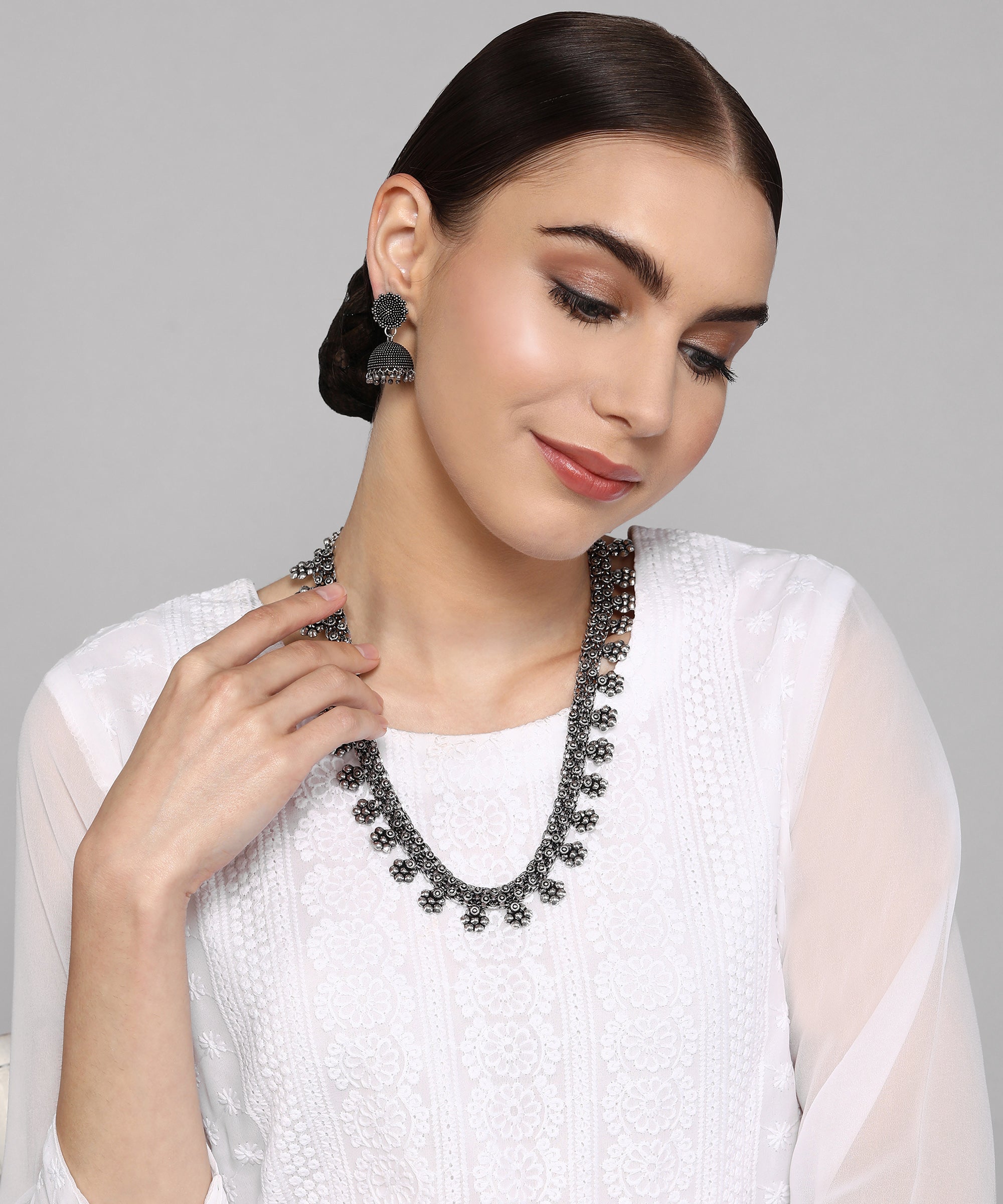 MEERA SILVER OXIDISED JEWELLERY SET COMBO