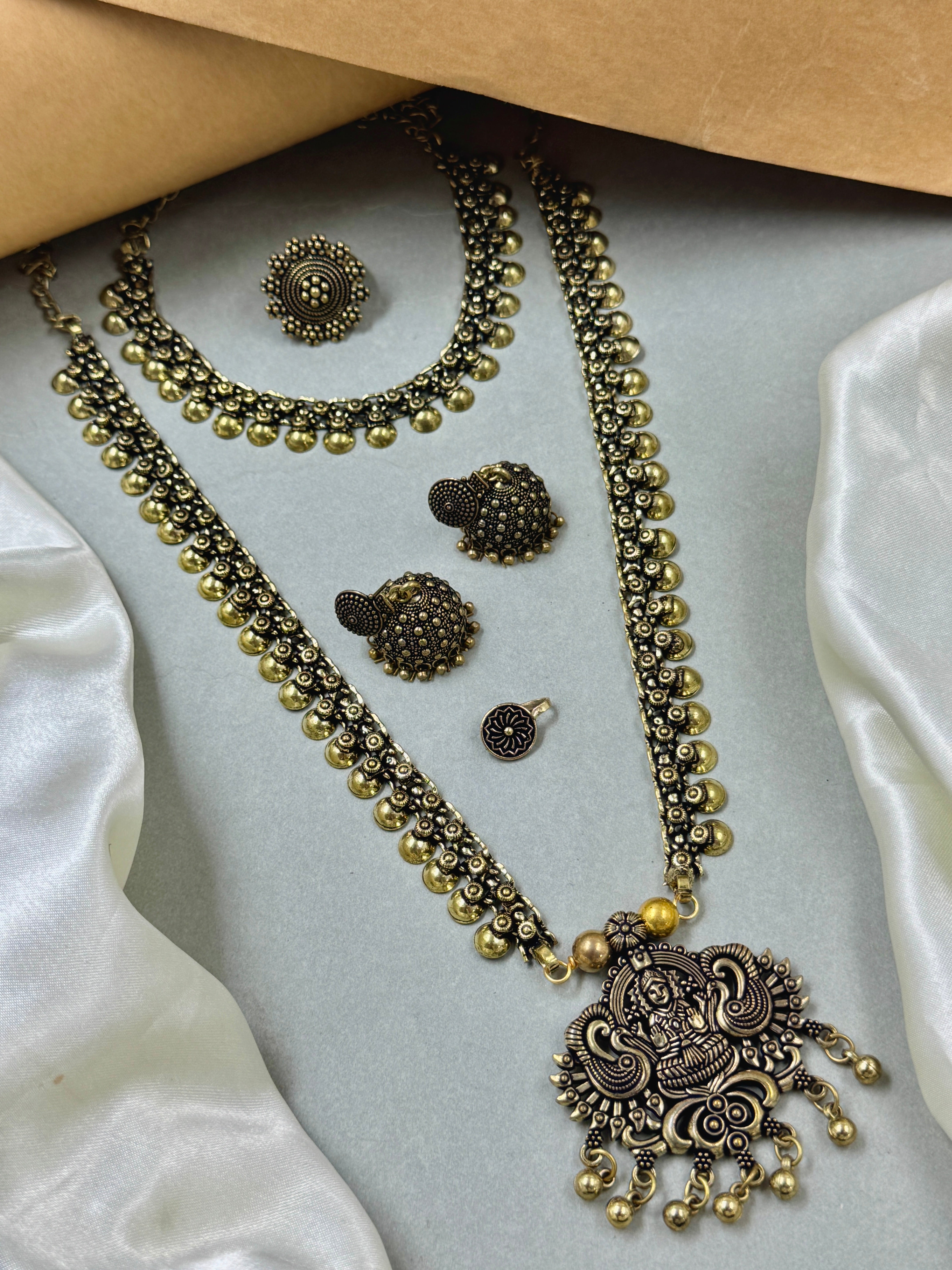 JIYA OXIDISED GOLDEN JEWELLERY SET COMBO