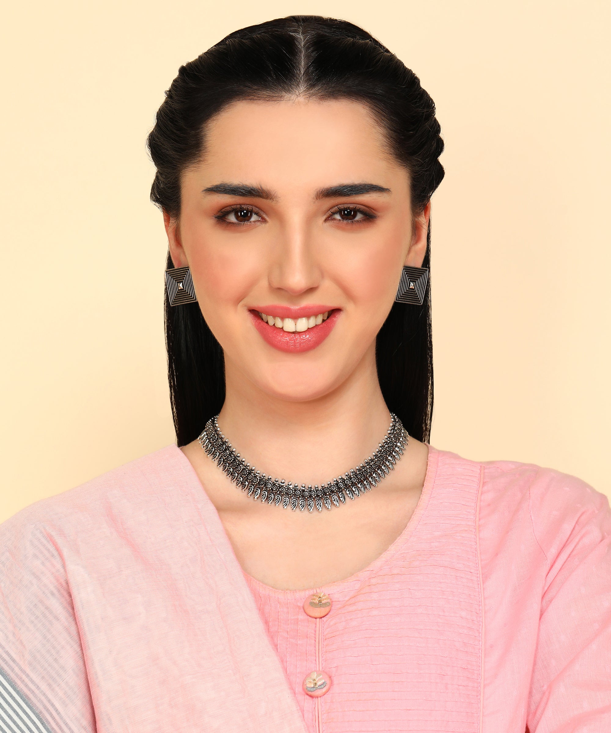 ZEEL SILVER OXIDISED JEWELLERY SET COMBO