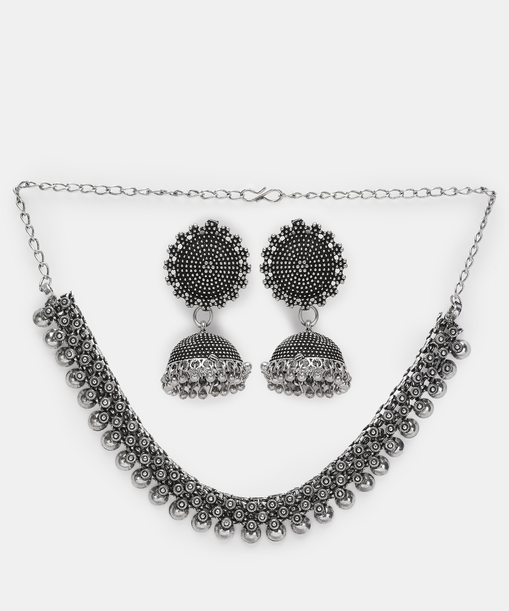 ADITI SILVER OXIDISED JEWELLERY SET COMBO