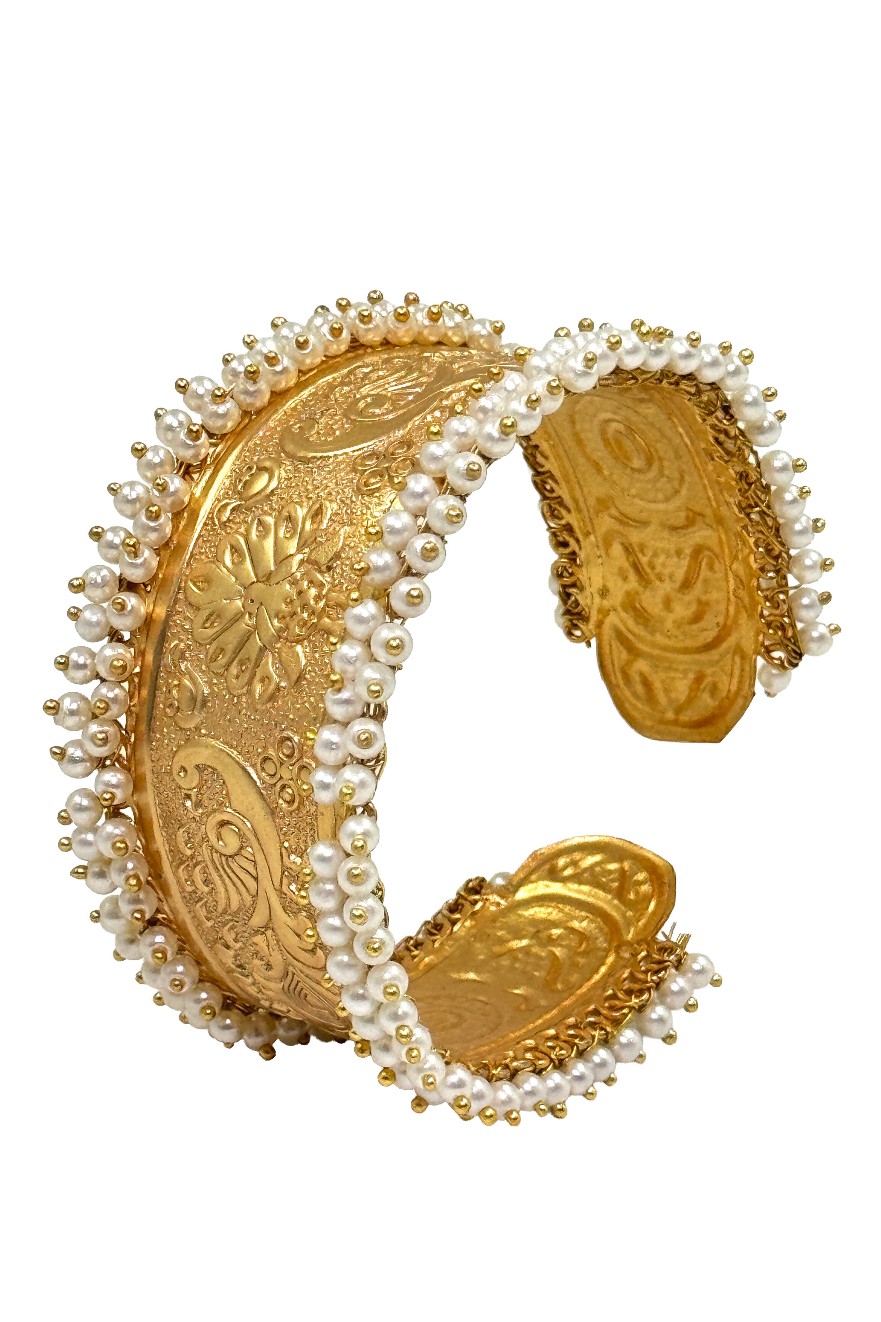 HANDMADE PEACOCK DESIGN KADA WITH PEARLS
