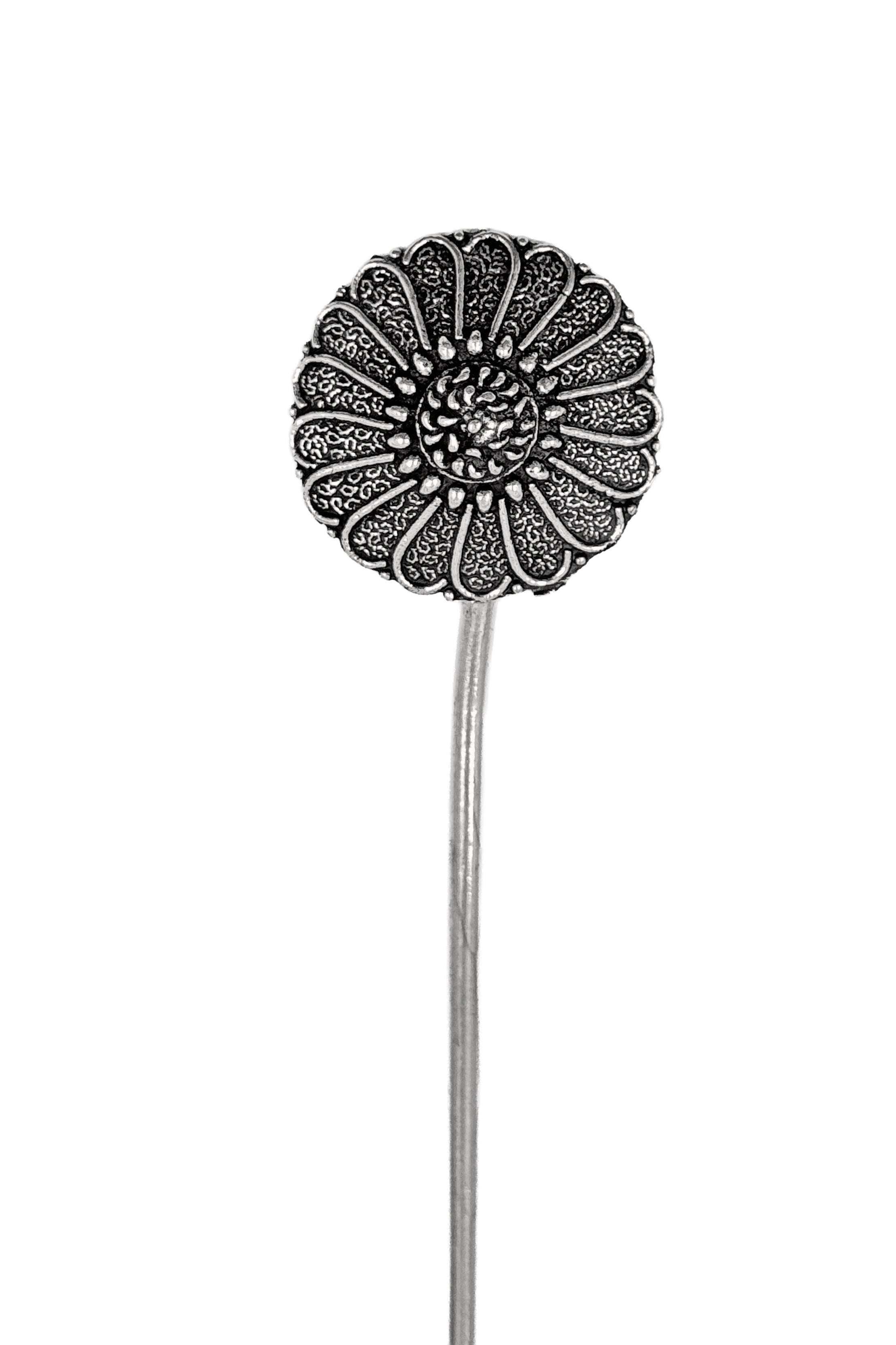 OXIDISED SILVER HAIR STICK COMBO - 1