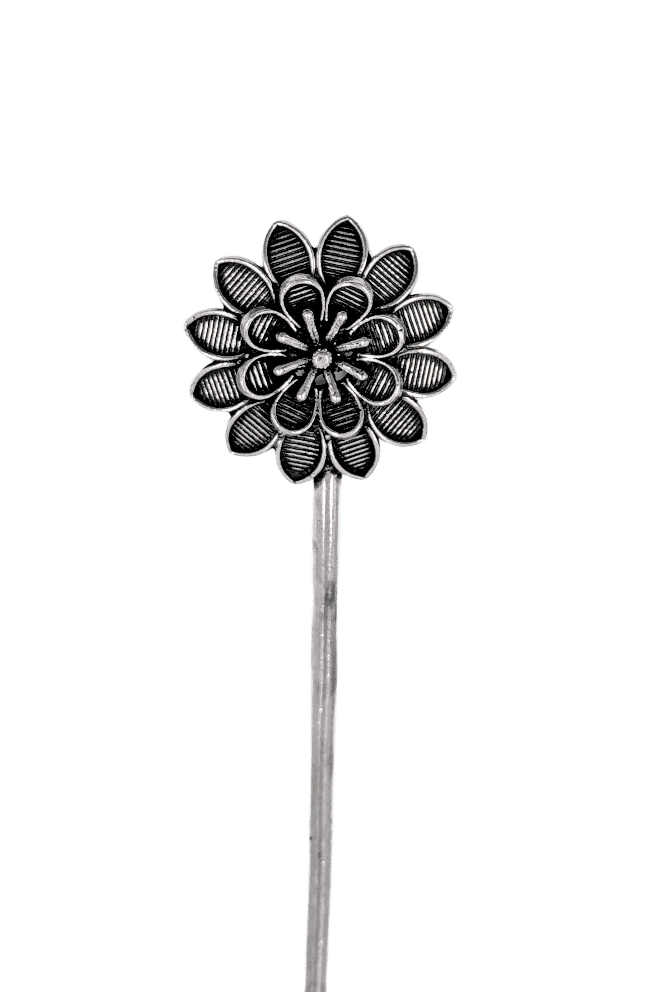 Oxidised Silver Hair Stick Combo - 4