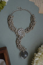 Load image into Gallery viewer, Radha Oxidised Silver Ghungroo Finger Ring Bracelet Kada