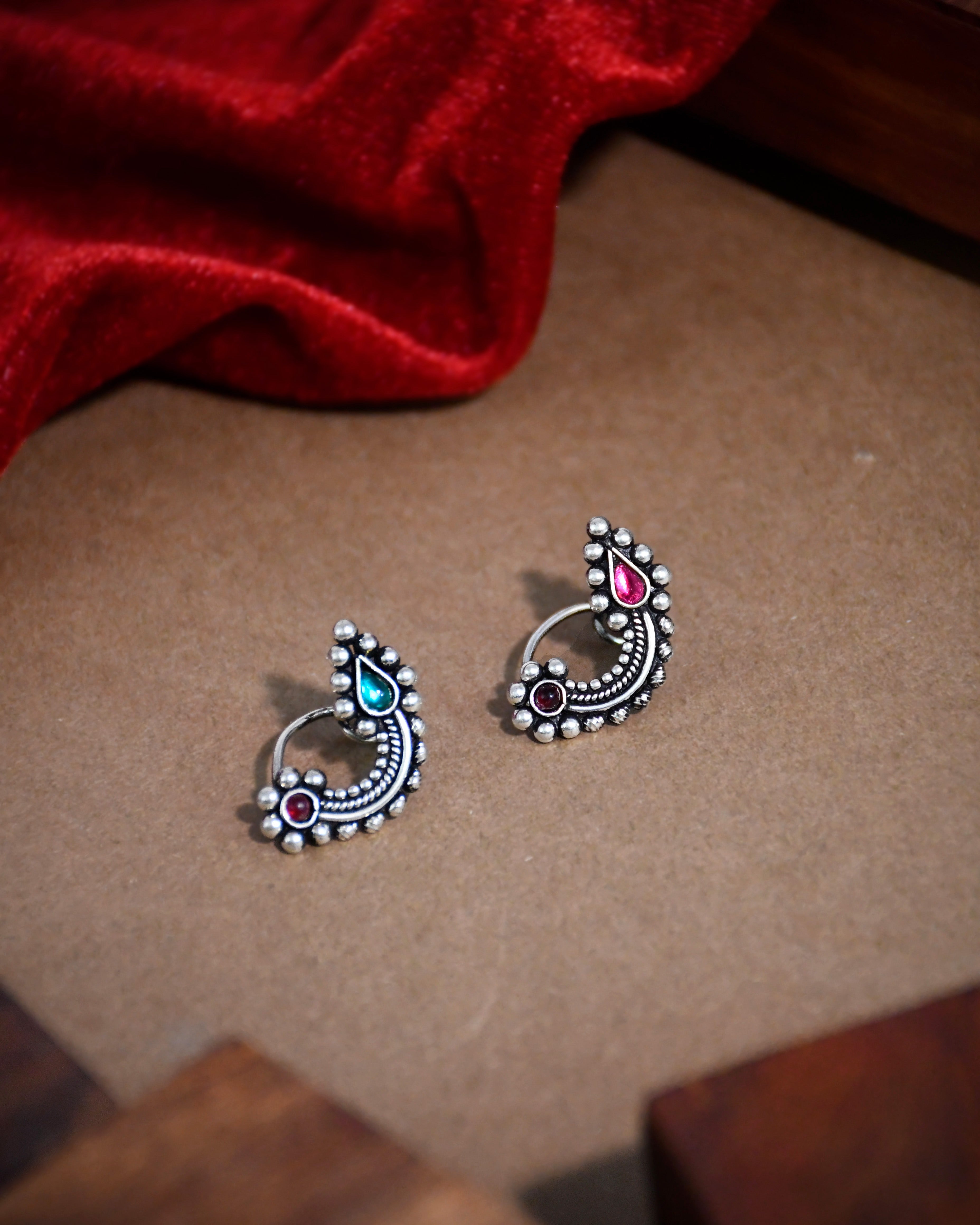 Oxidised Maharashtrian Nosepin Combo Of 3