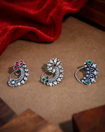 Load image into Gallery viewer, Sabyasachi Oxidised Maharashtrian Nosepin Combo Of 3