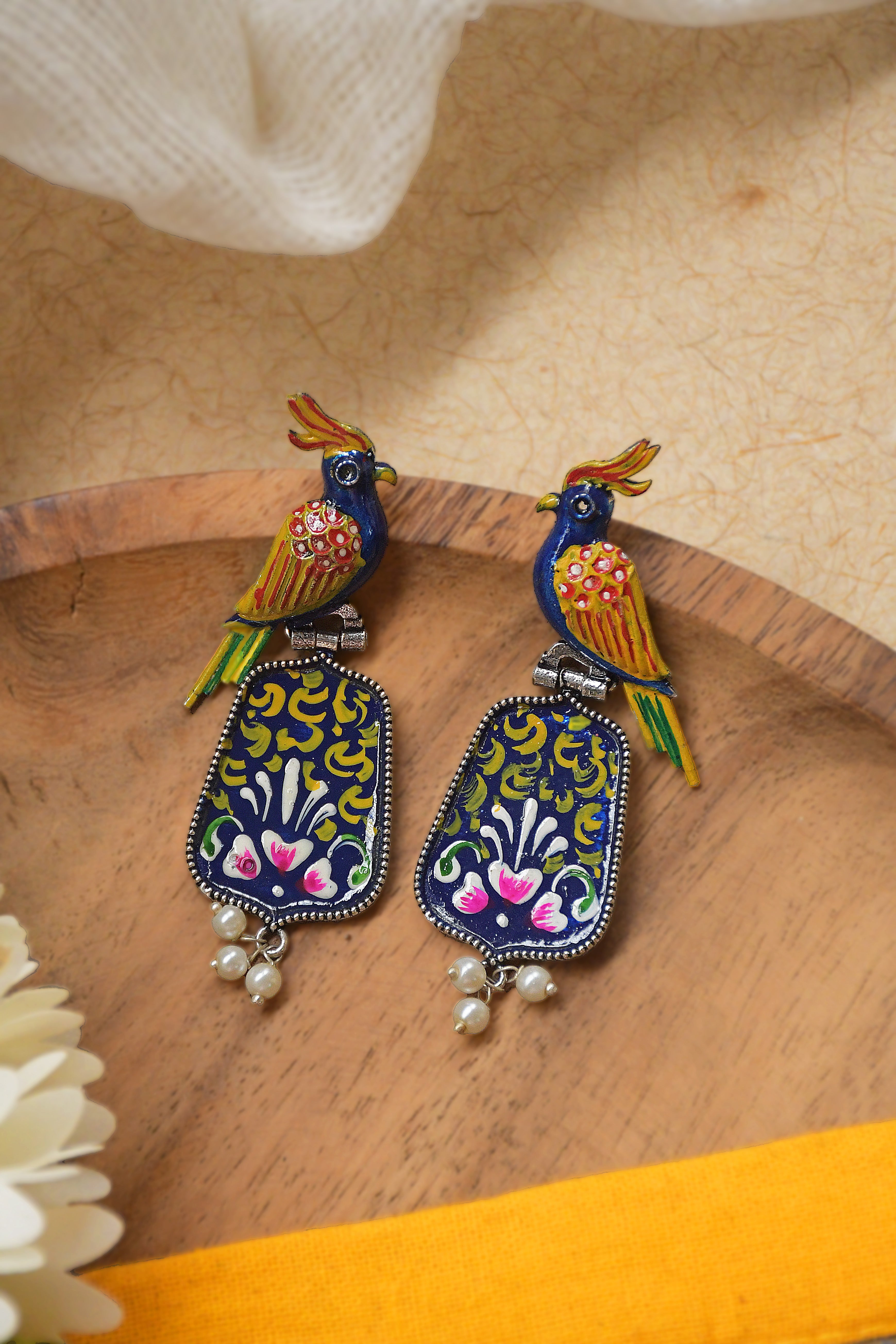 ROYAL PEACOCK DANGLER EARRINGS