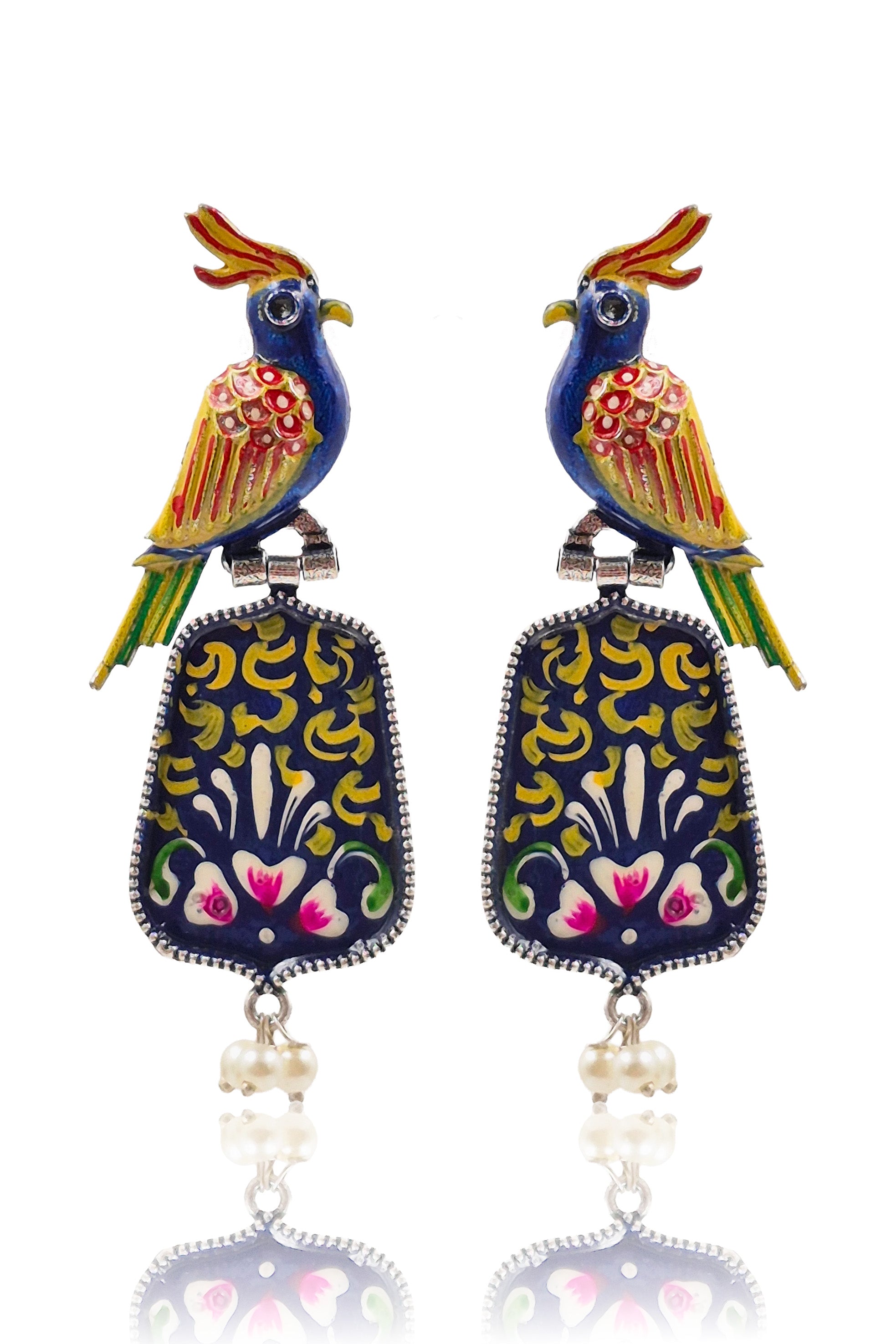 ROYAL PEACOCK DANGLER EARRINGS