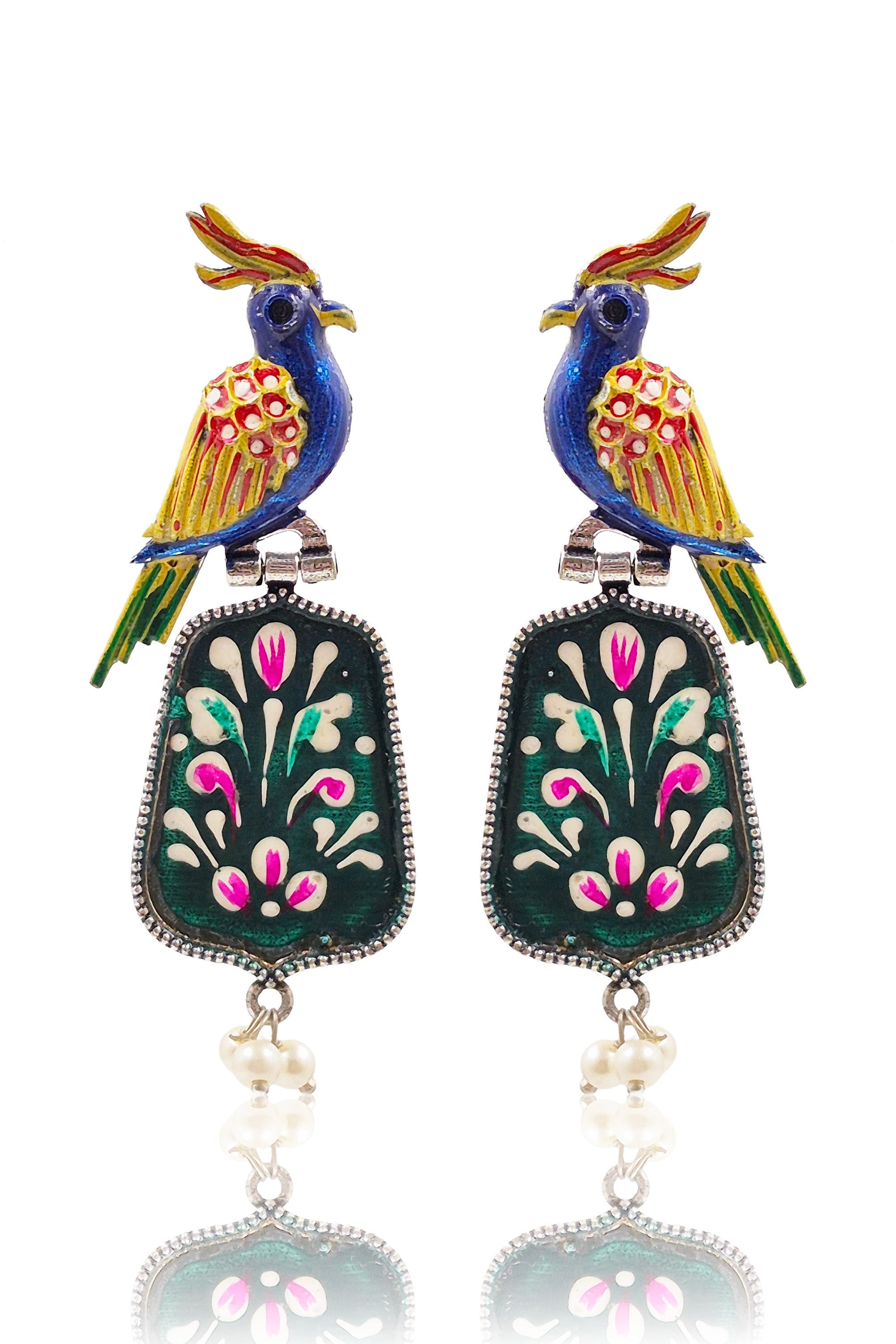 ROYAL PEACOCK DANGLER EARRINGS