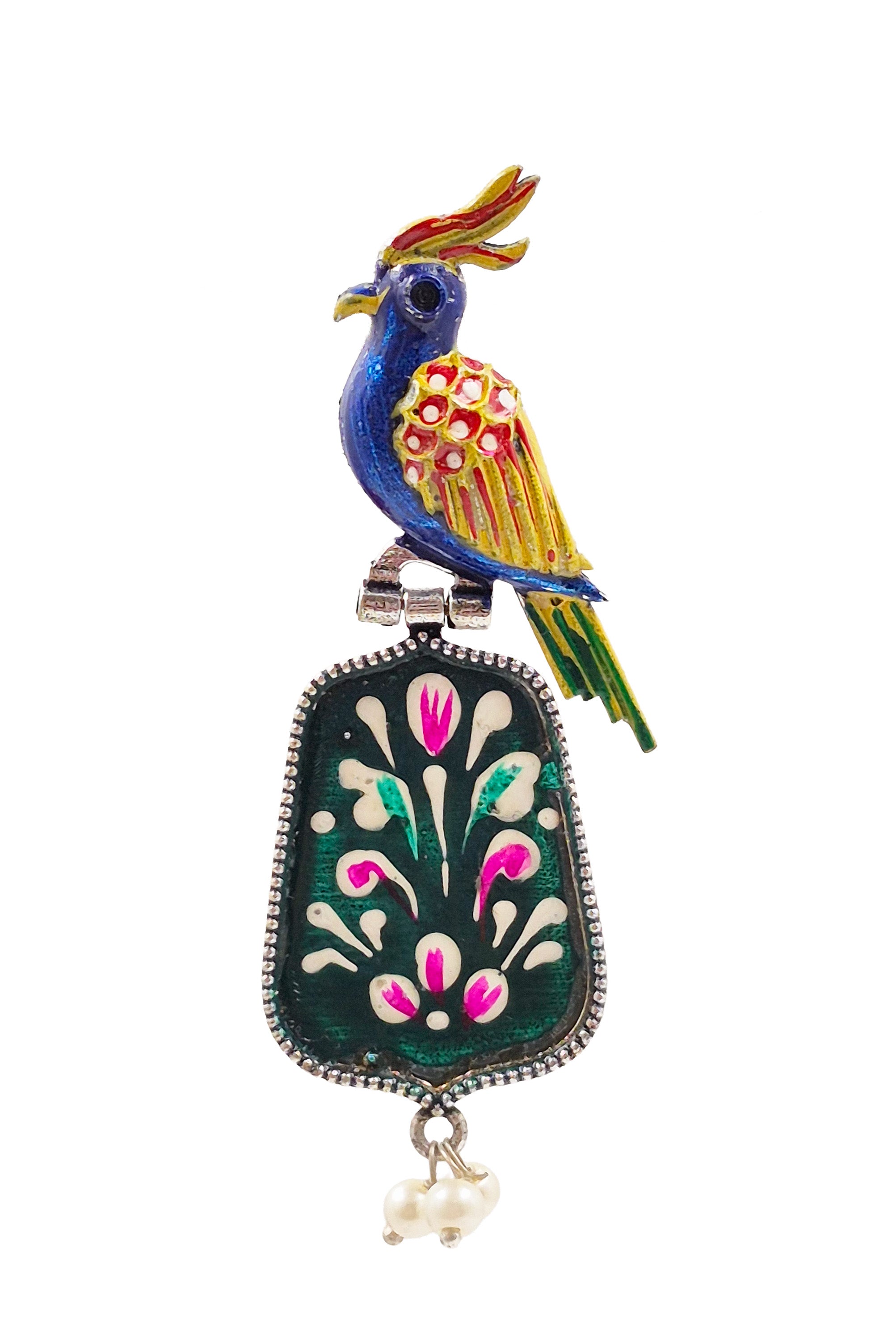 ROYAL PEACOCK DANGLER EARRINGS