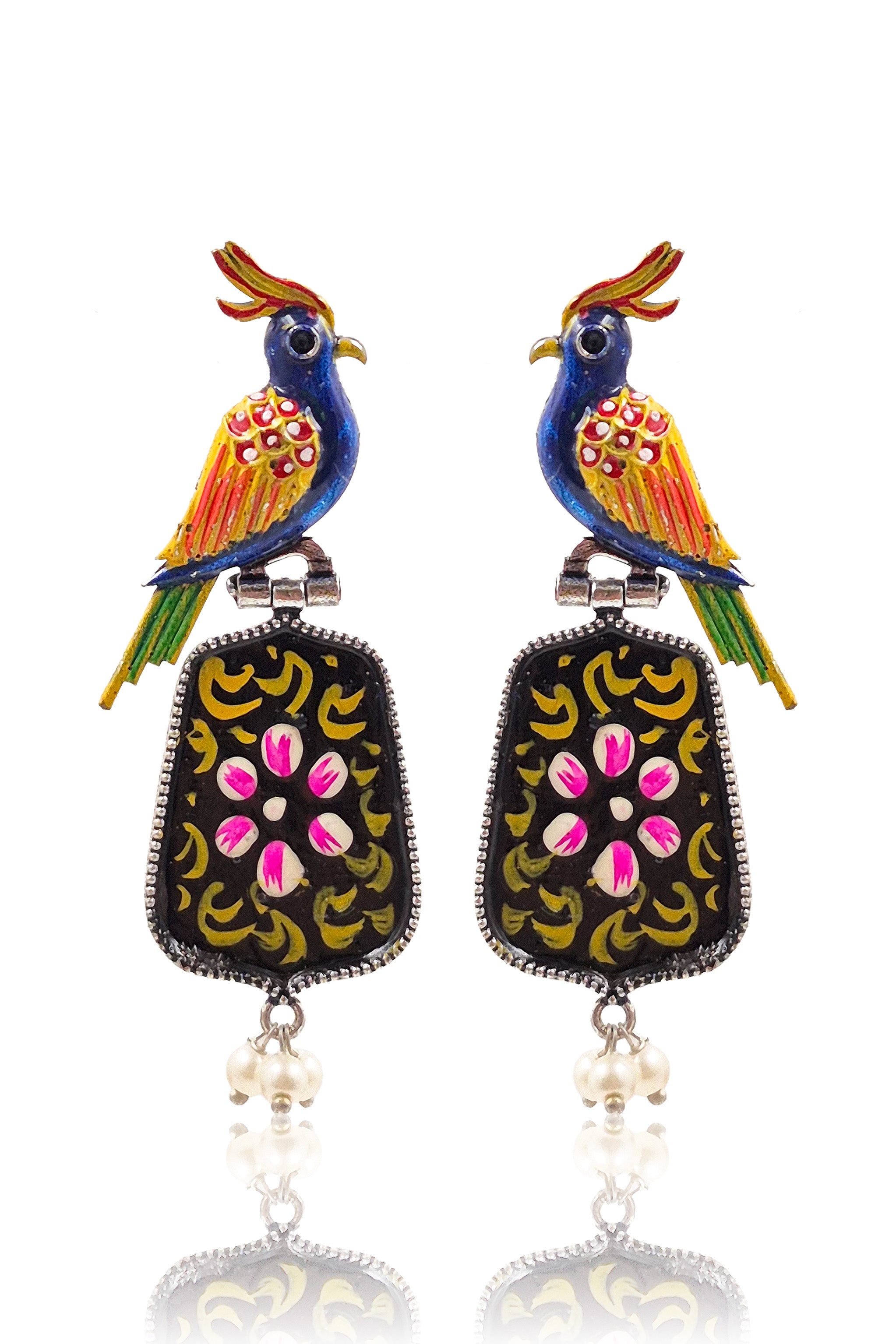 ROYAL PEACOCK DANGLER EARRINGS