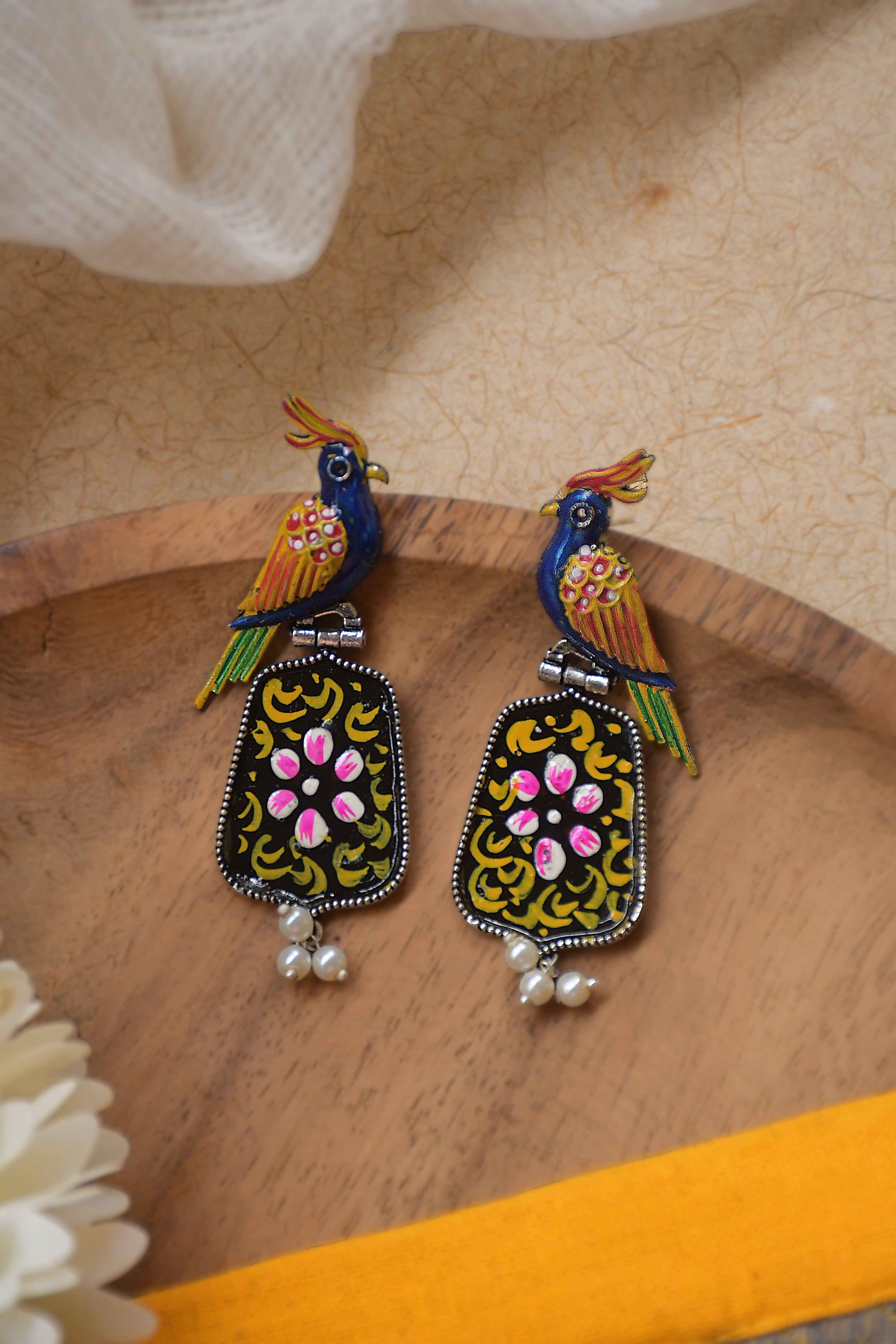 ROYAL PEACOCK DANGLER EARRINGS
