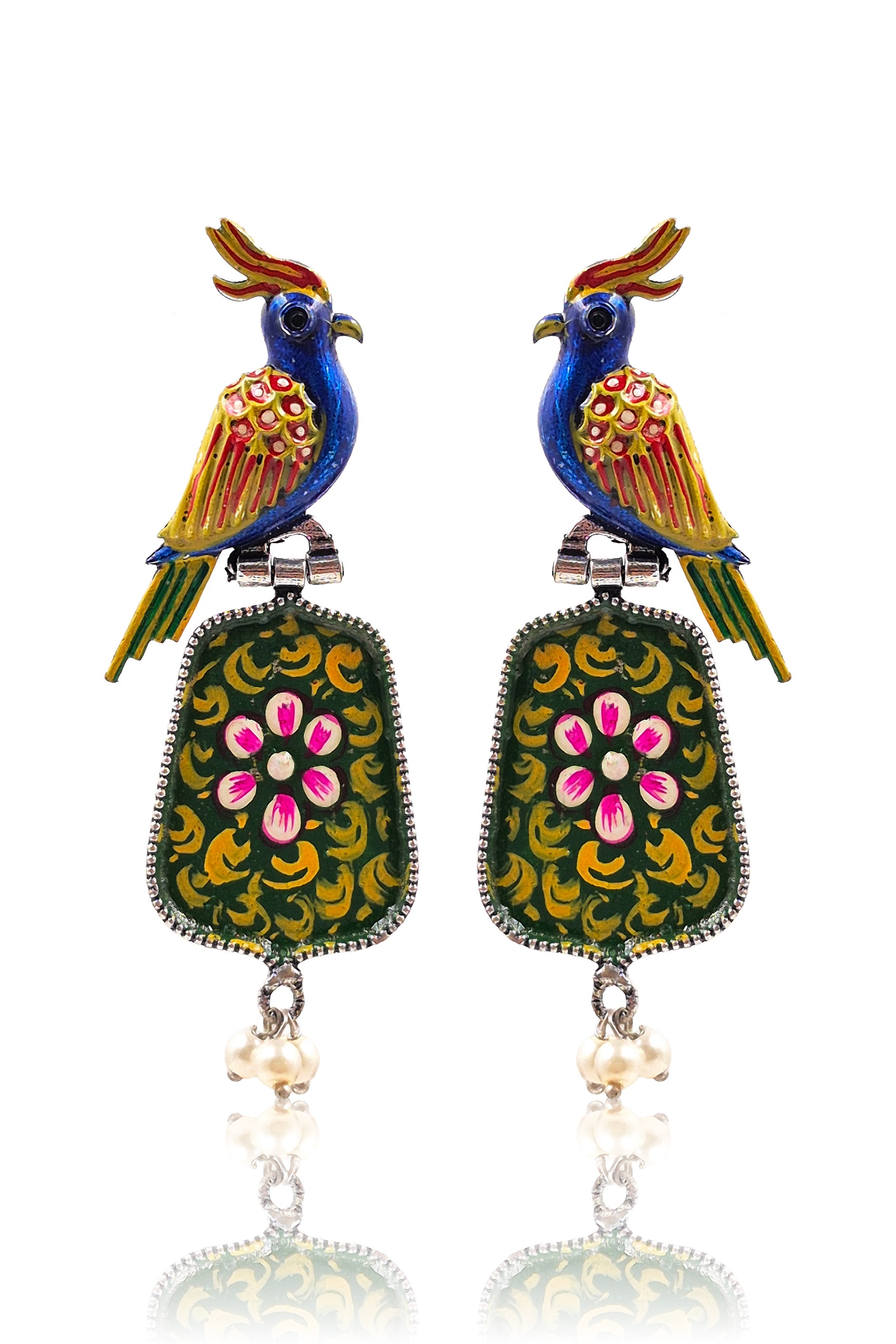 ROYAL PEACOCK DANGLER EARRINGS