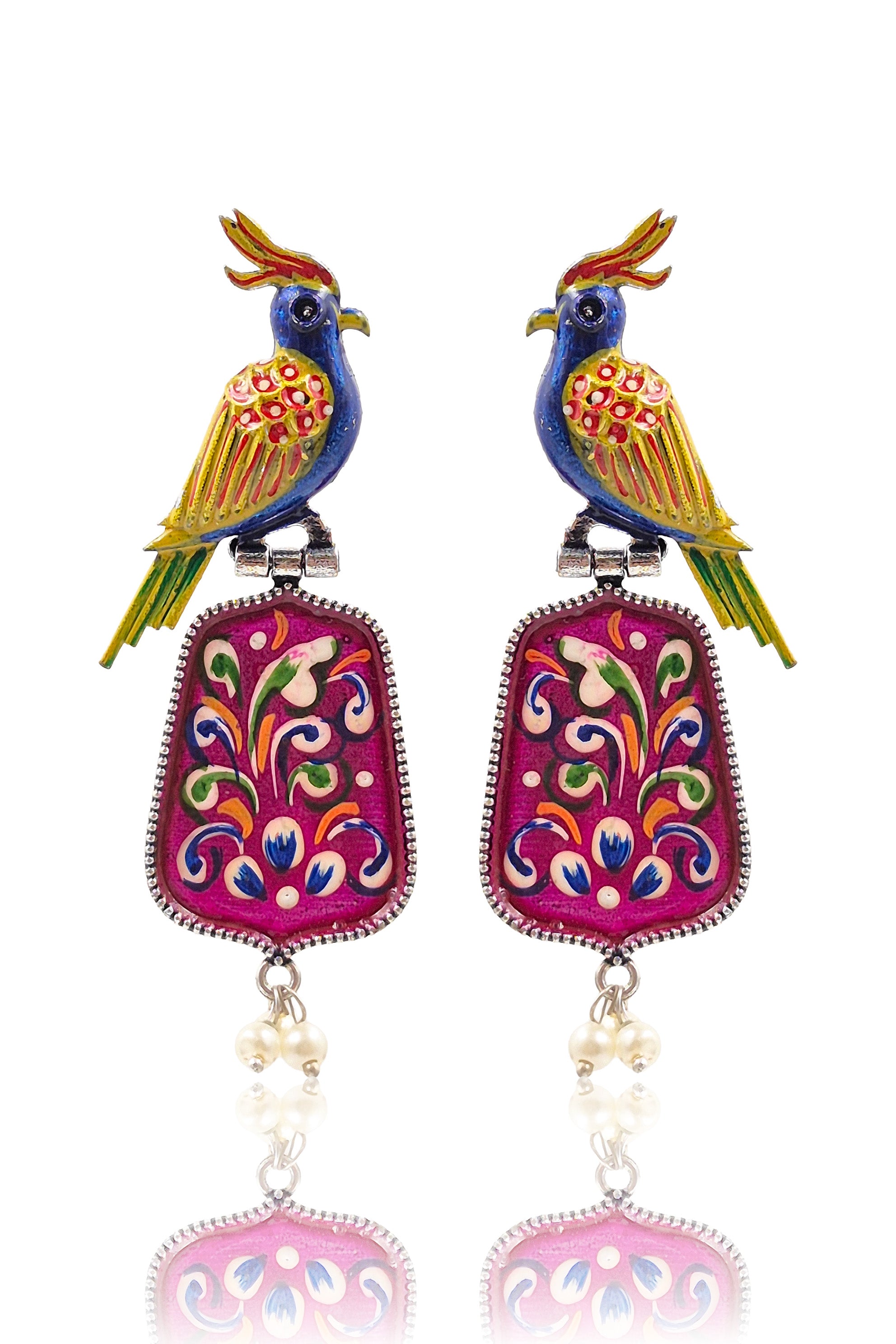 ROYAL PEACOCK DANGLER EARRINGS