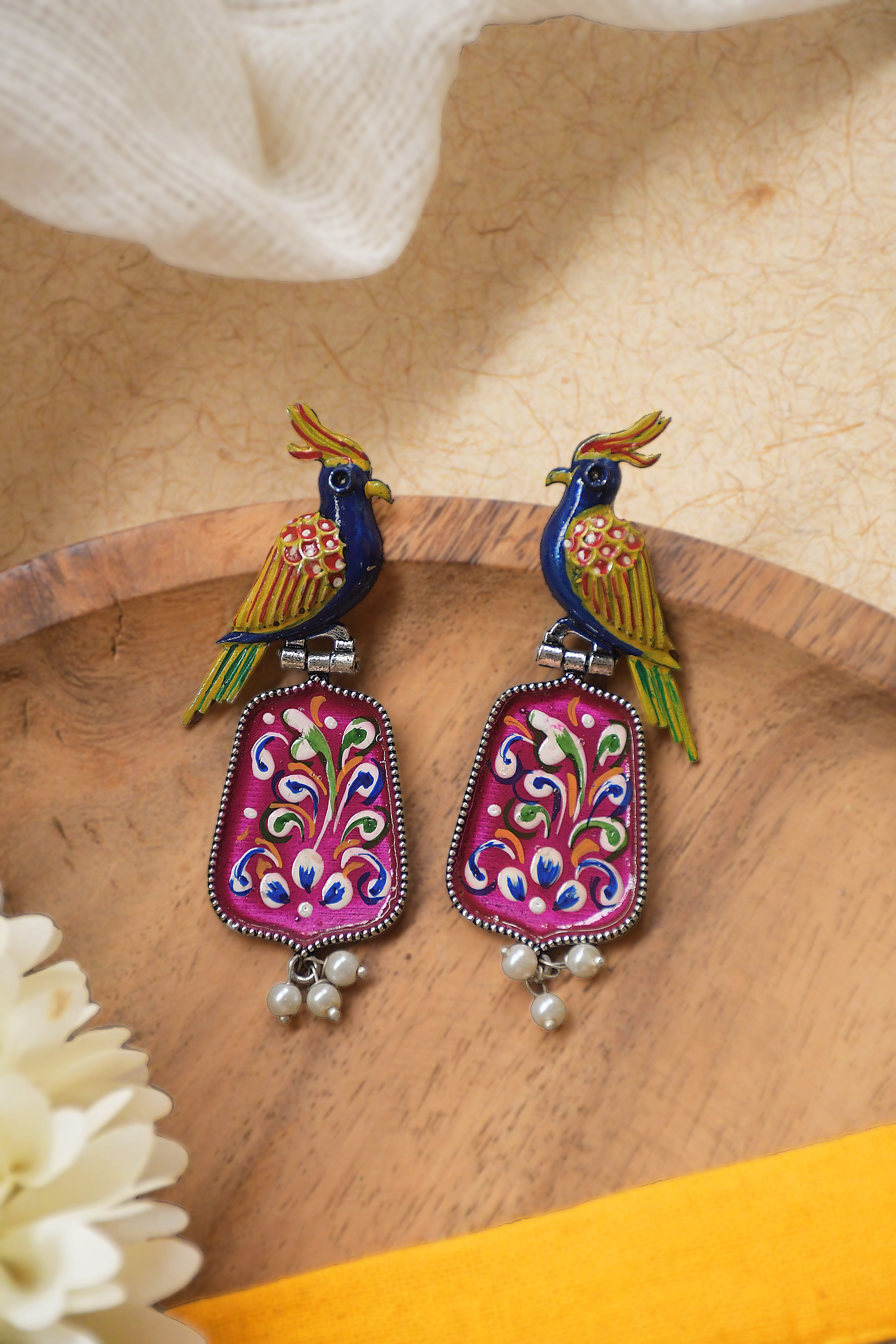ROYAL PEACOCK DANGLER EARRINGS