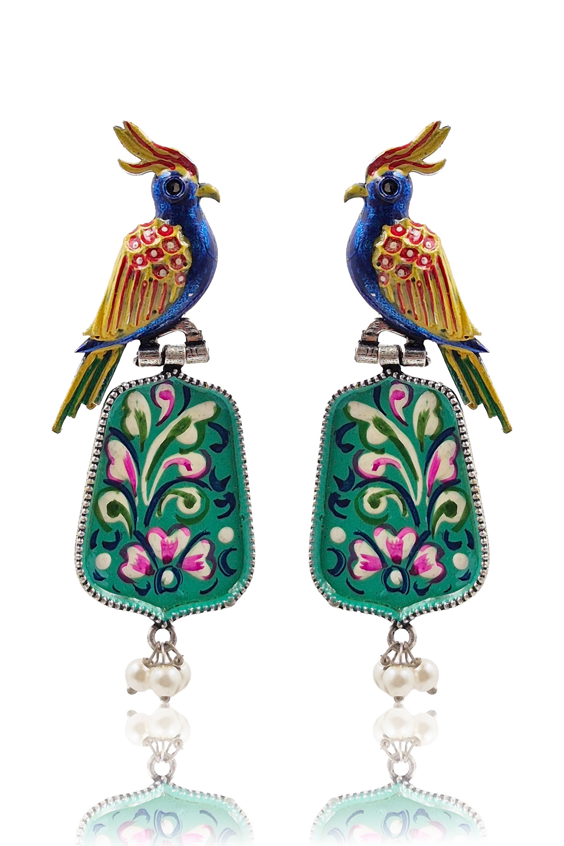 ROYAL PEACOCK DANGLER EARRINGS