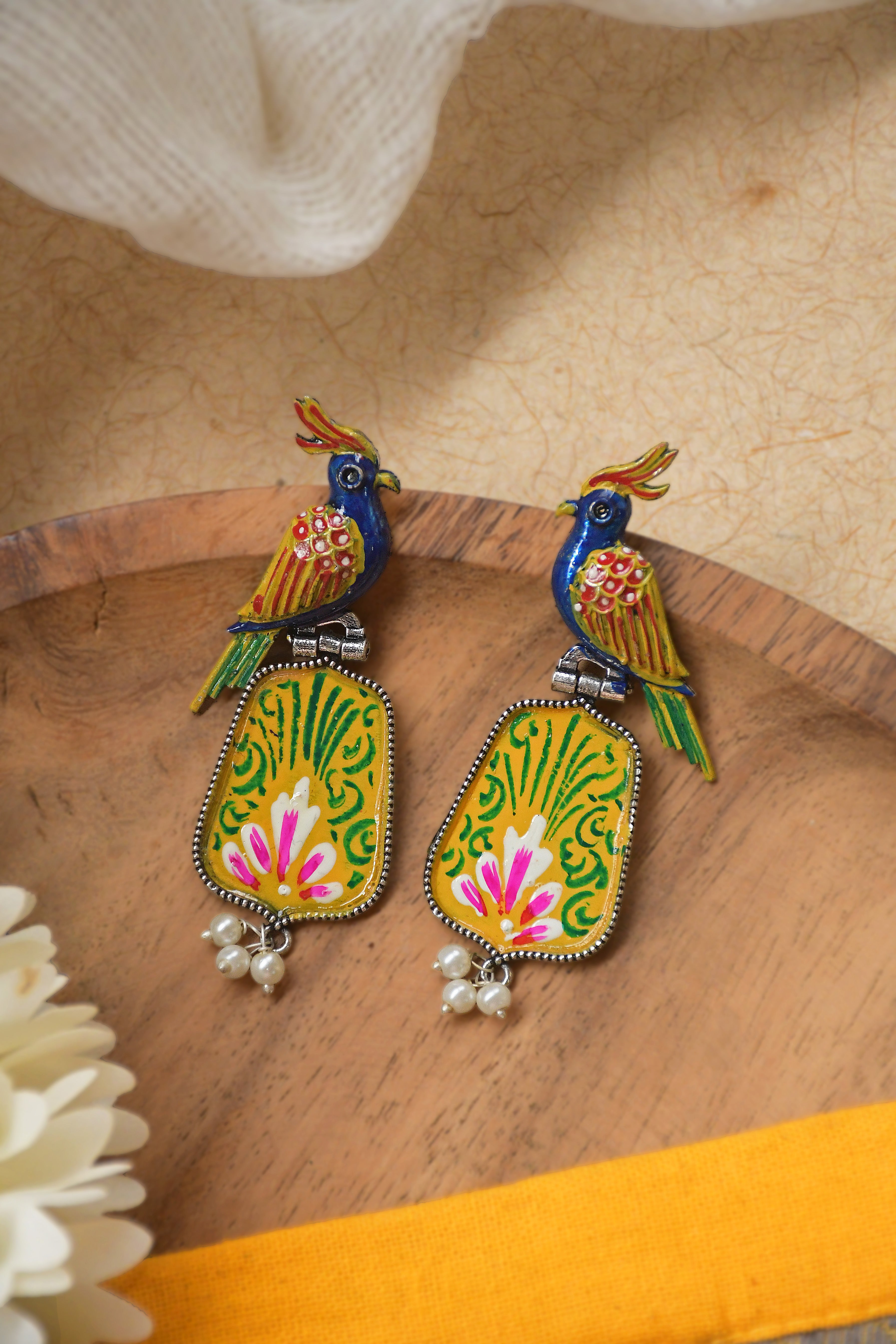 ROYAL PEACOCK DANGLER EARRINGS