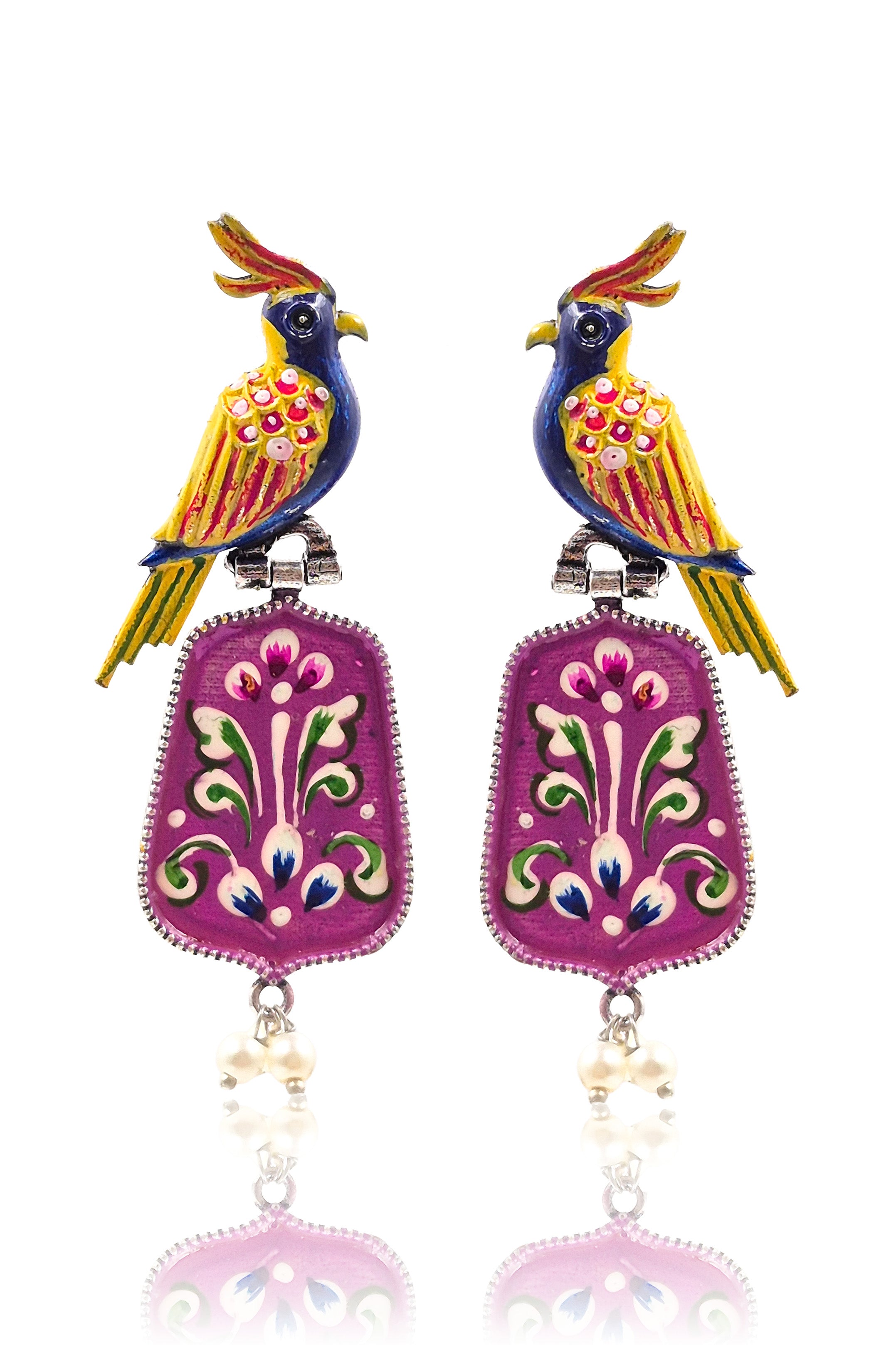 ROYAL PEACOCK DANGLER EARRINGS