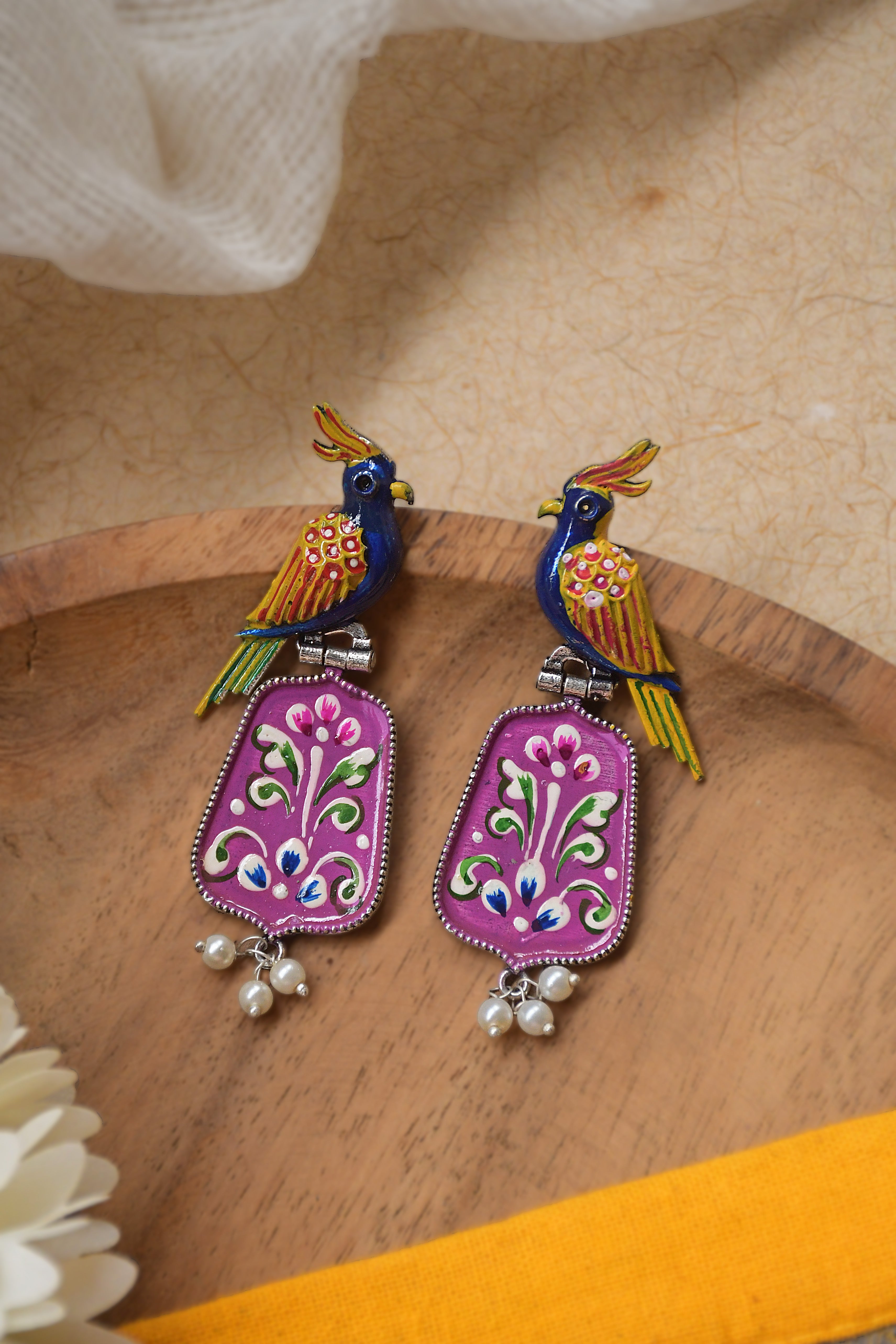 ROYAL PEACOCK DANGLER EARRINGS
