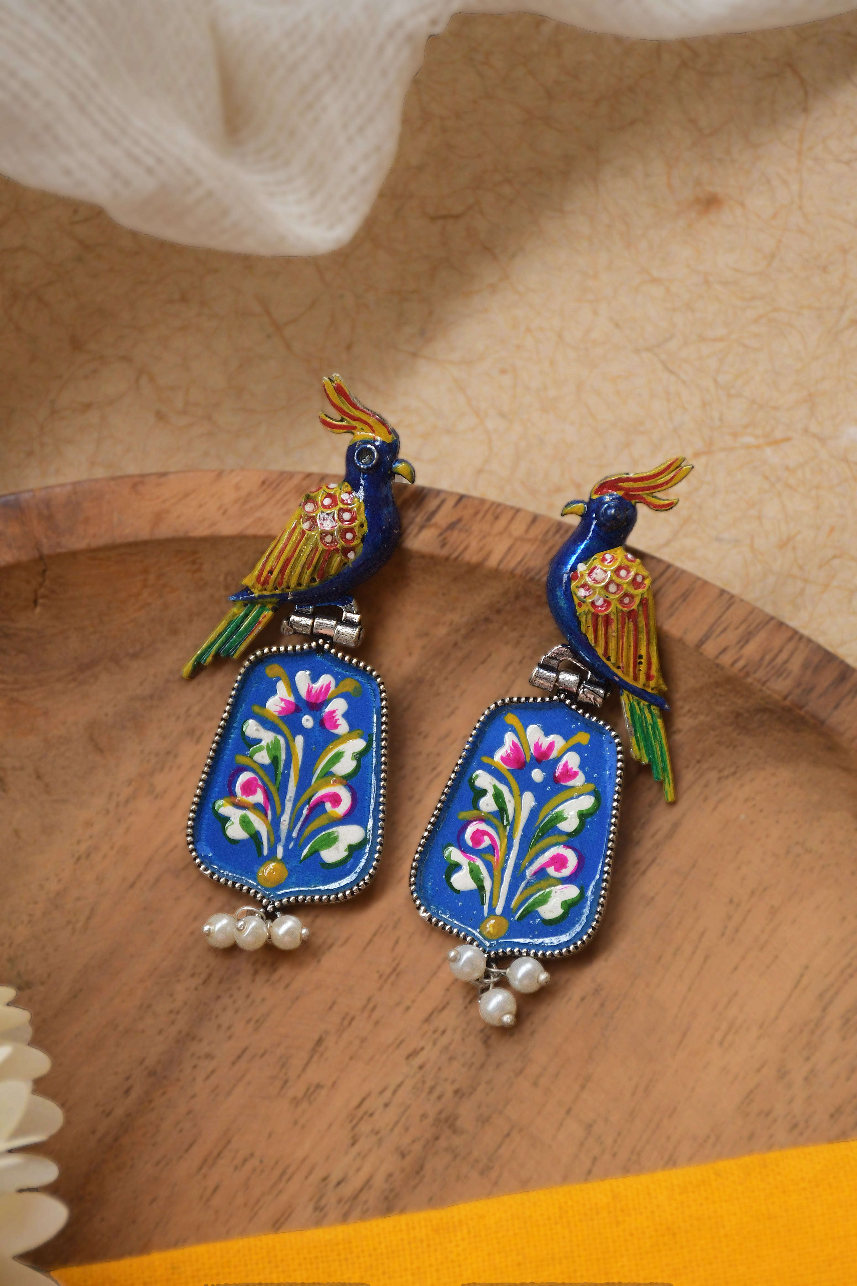 ROYAL PEACOCK DANGLER EARRINGS
