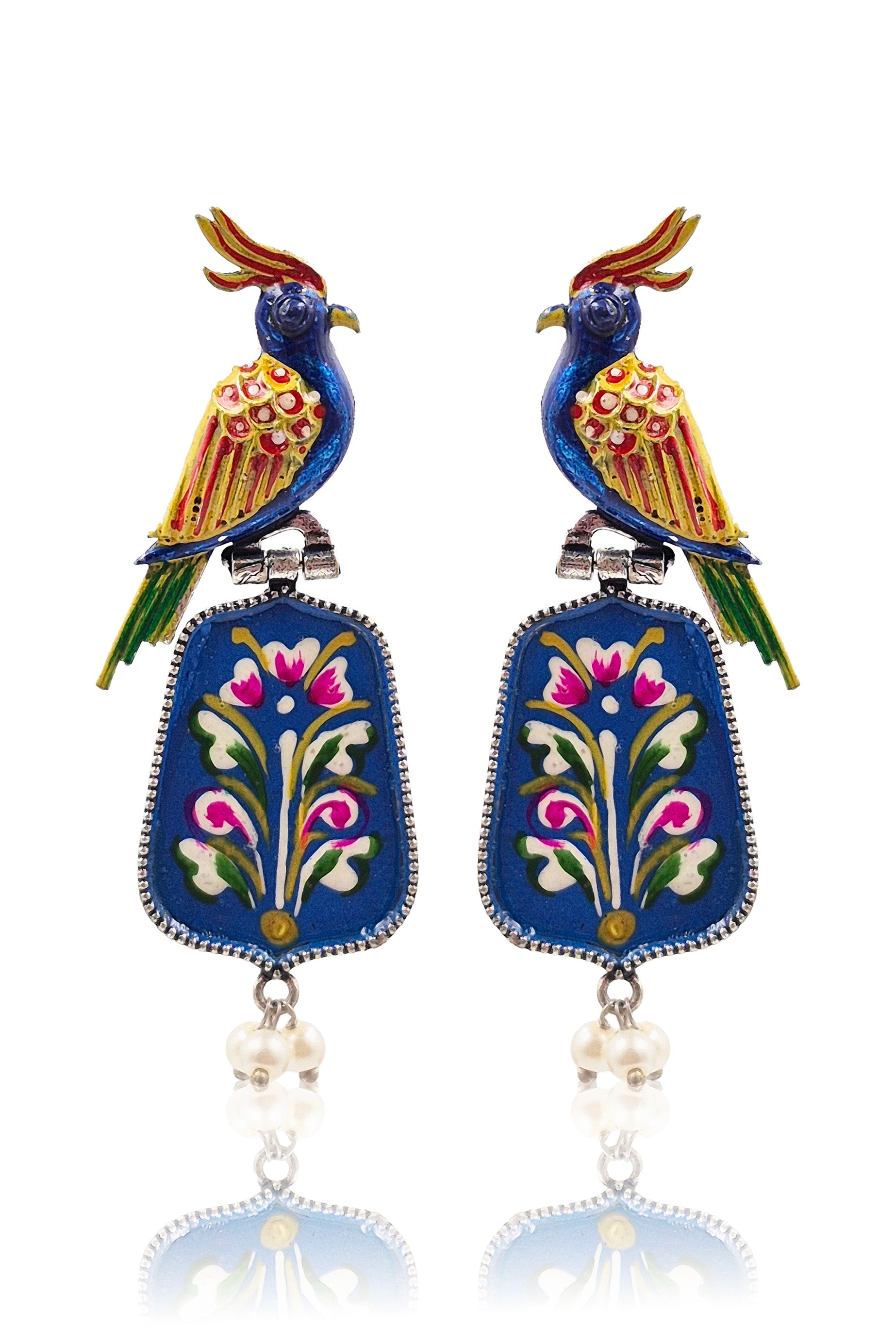 ROYAL PEACOCK DANGLER EARRINGS