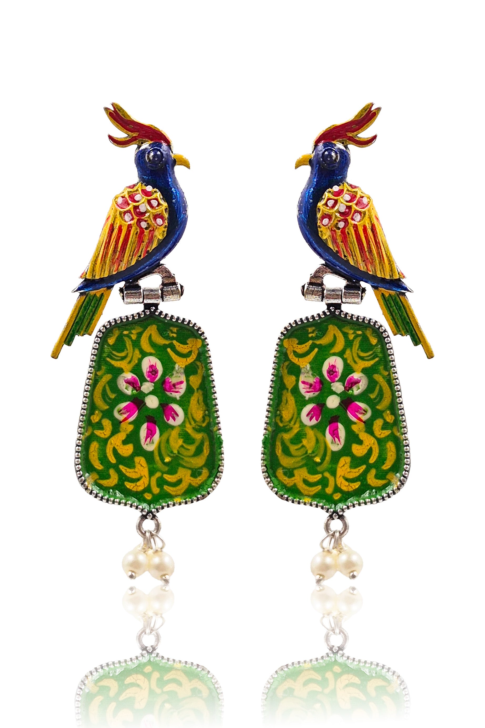 ROYAL PEACOCK DANGLER EARRINGS