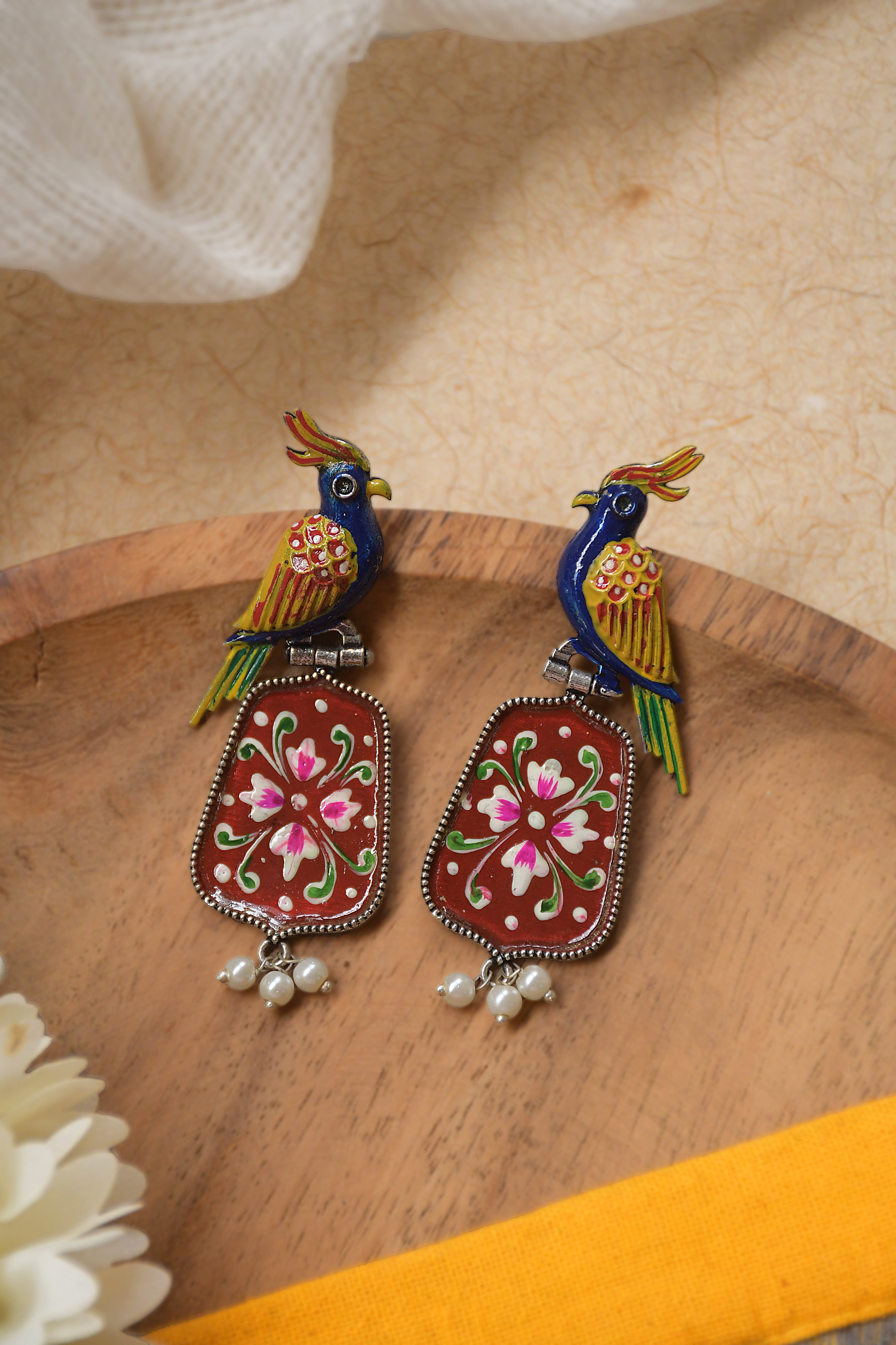 ROYAL PEACOCK DANGLER EARRINGS