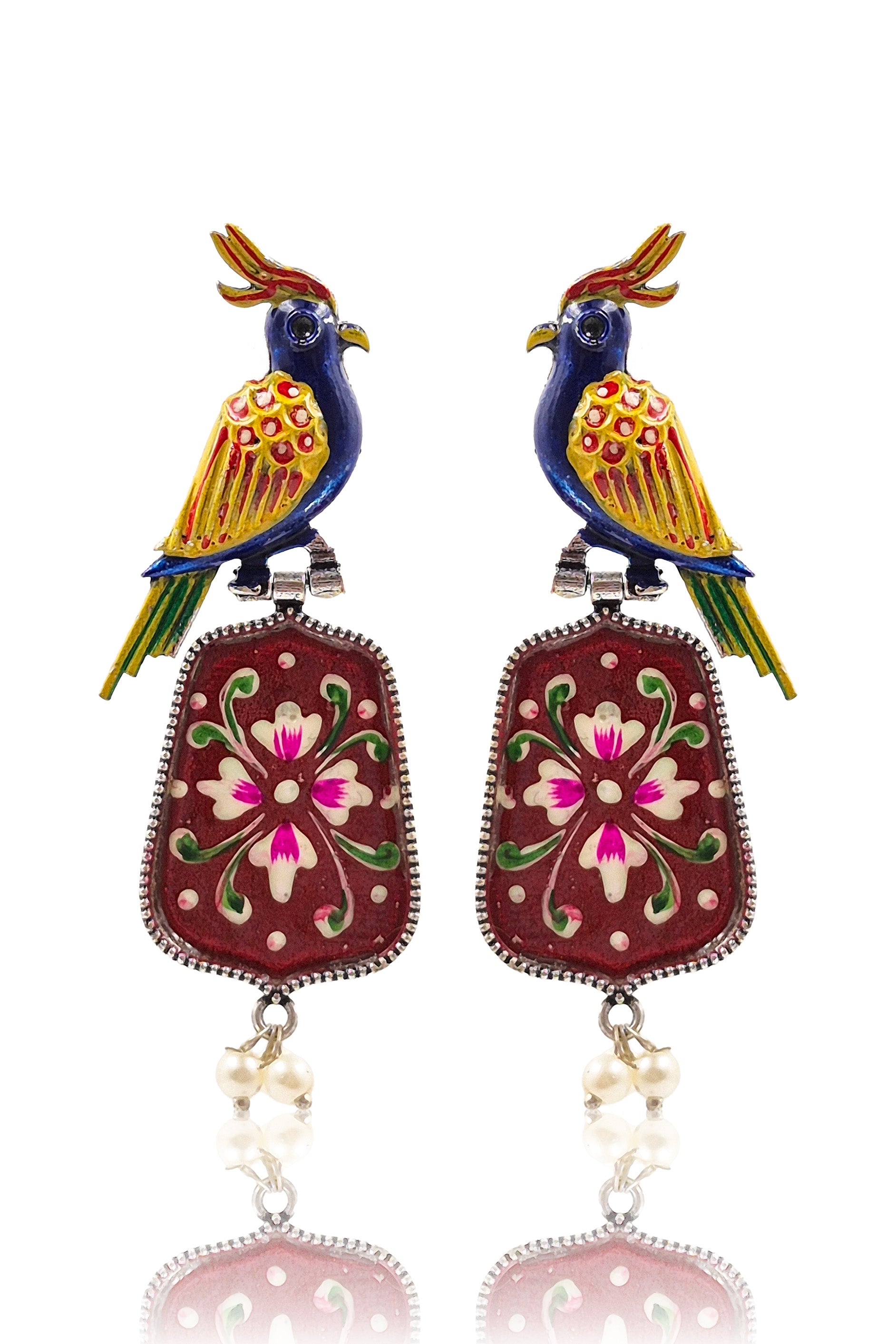 ROYAL PEACOCK DANGLER EARRINGS
