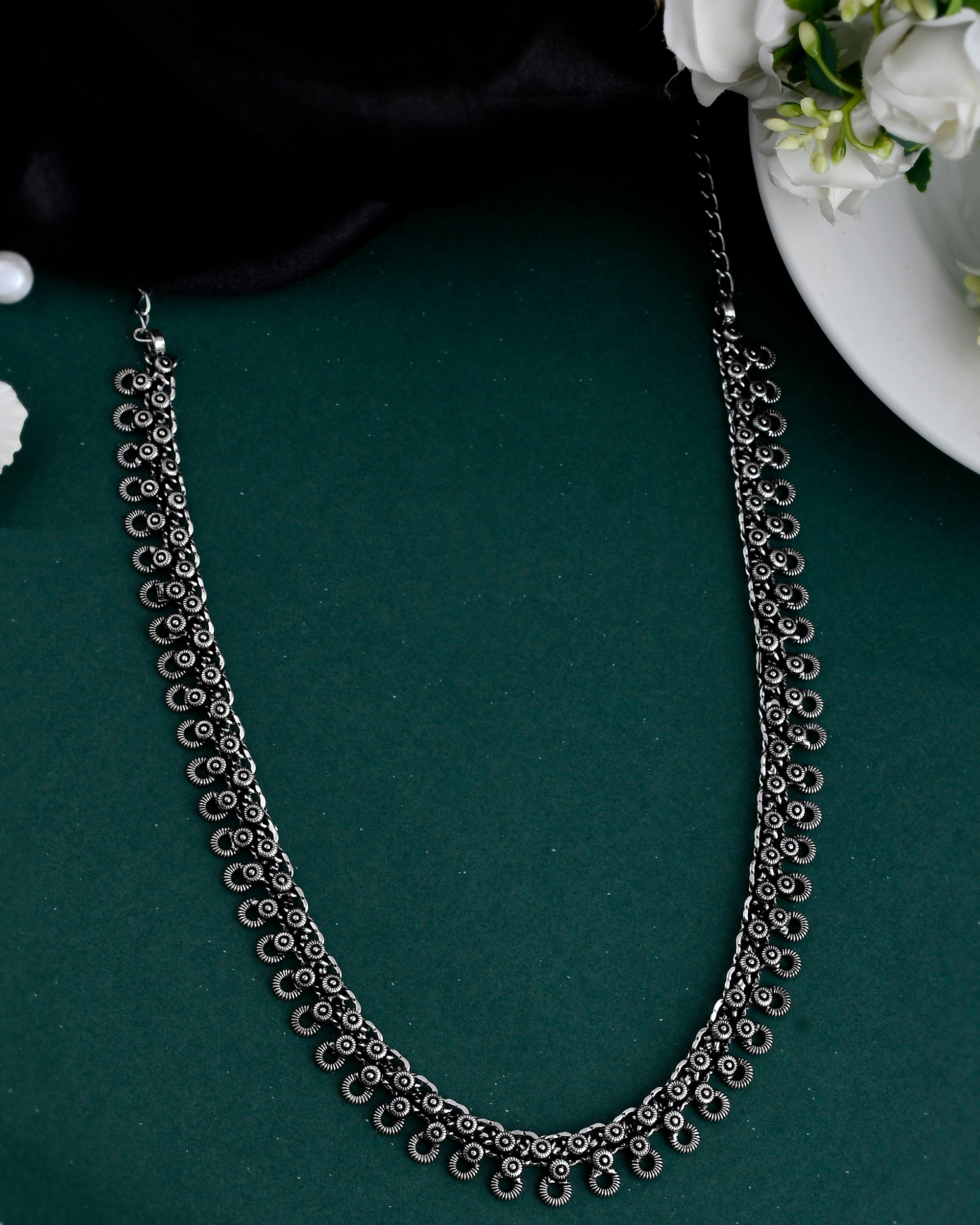 DIVYA SILVER OXIDISED JEWELLERY SET COMBO