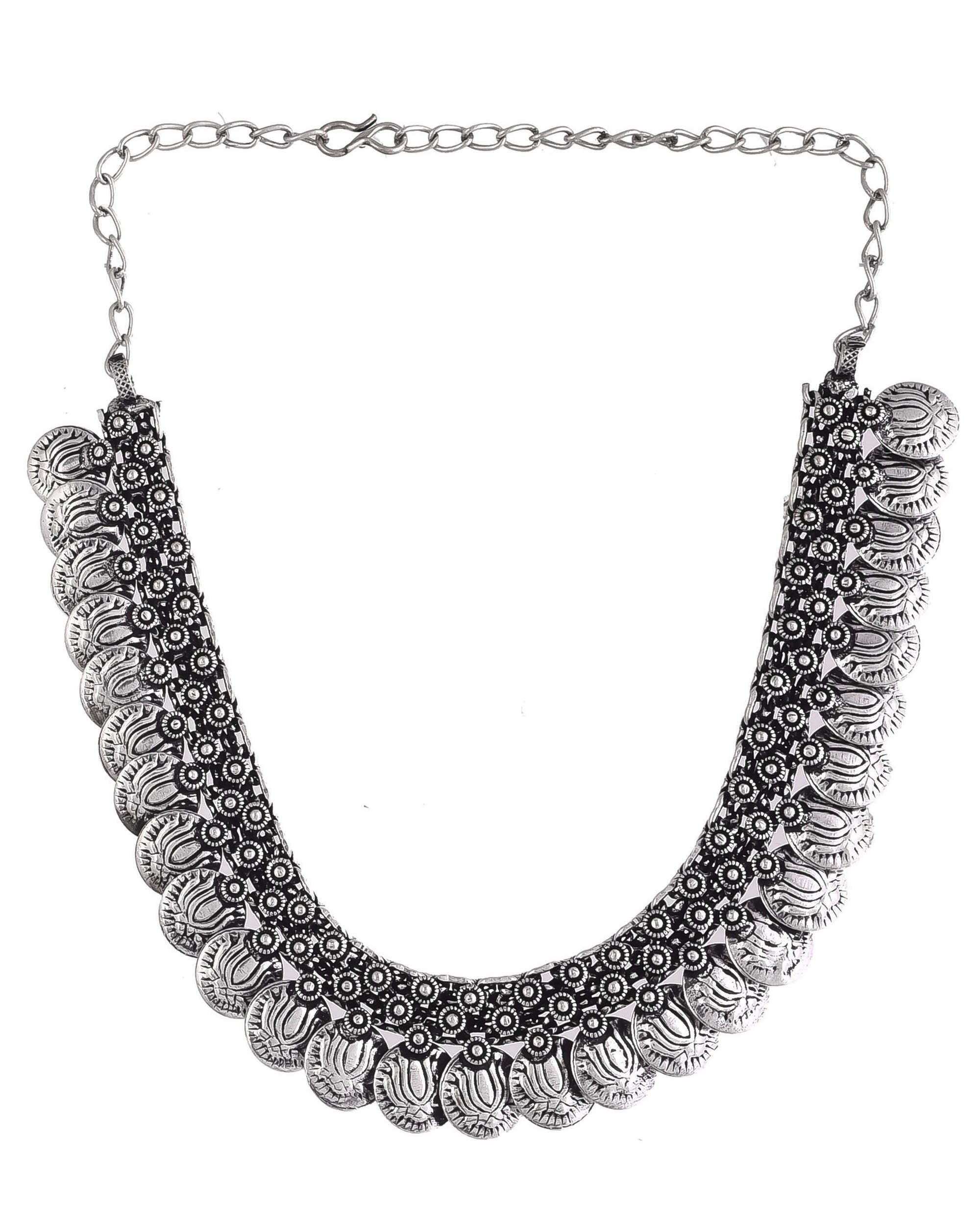 SILVER COIN OXIDISED JEWELLERY SET COMBO