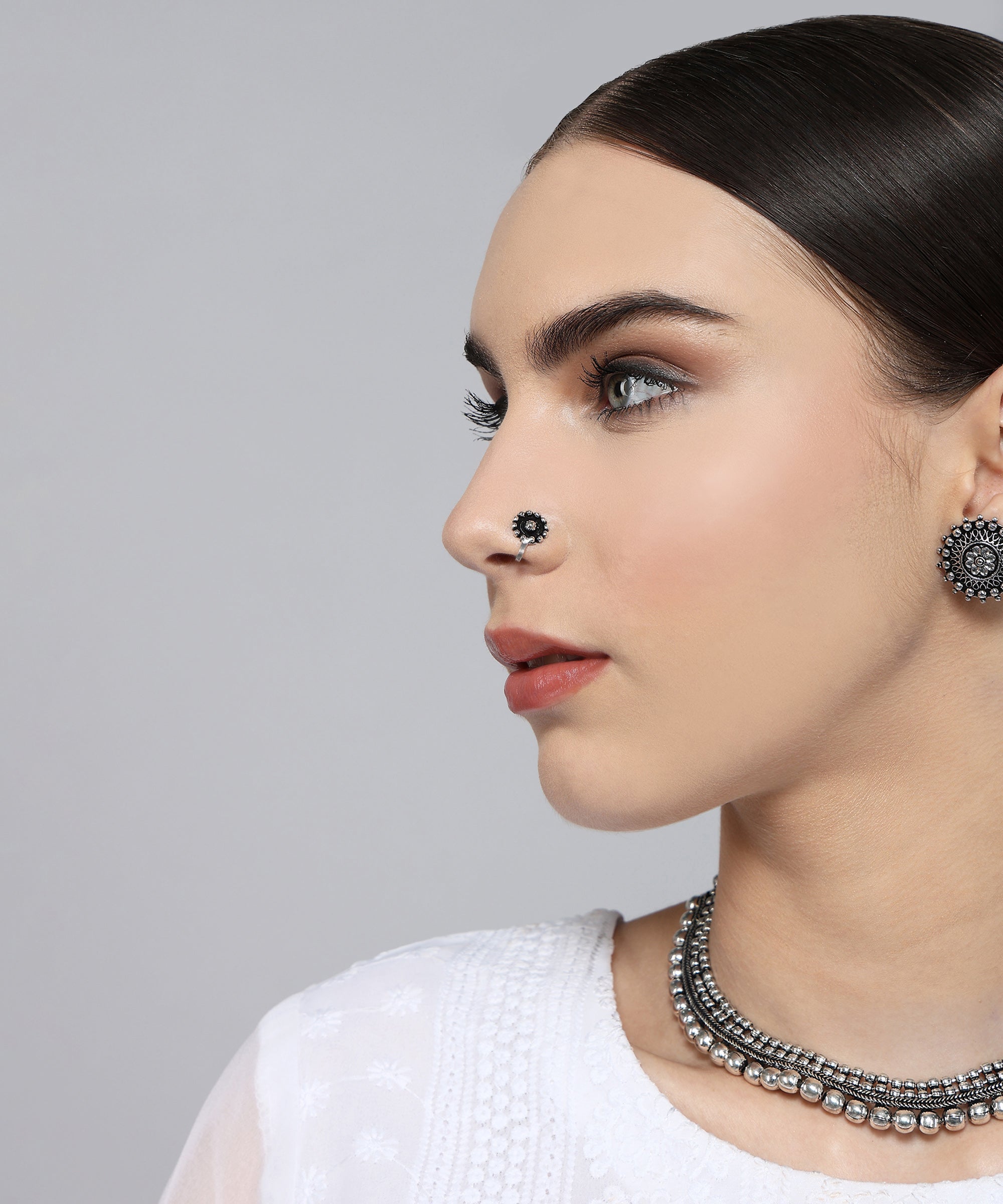 MEHAR SILVER OXIDISED JEWELLERY SET COMBO