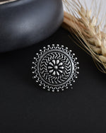 Load image into Gallery viewer, PRINCESS DESIGNER OXIDISED SILVER RING