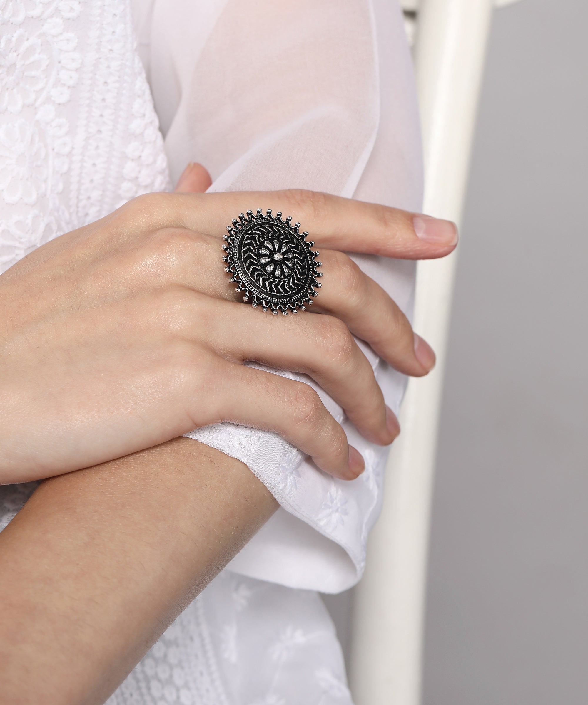 MAHI SILVER OXIDISED JEWELLLERY SET COMBO