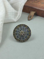 Load image into Gallery viewer, Aarohi Two Tone Oxidised Ring