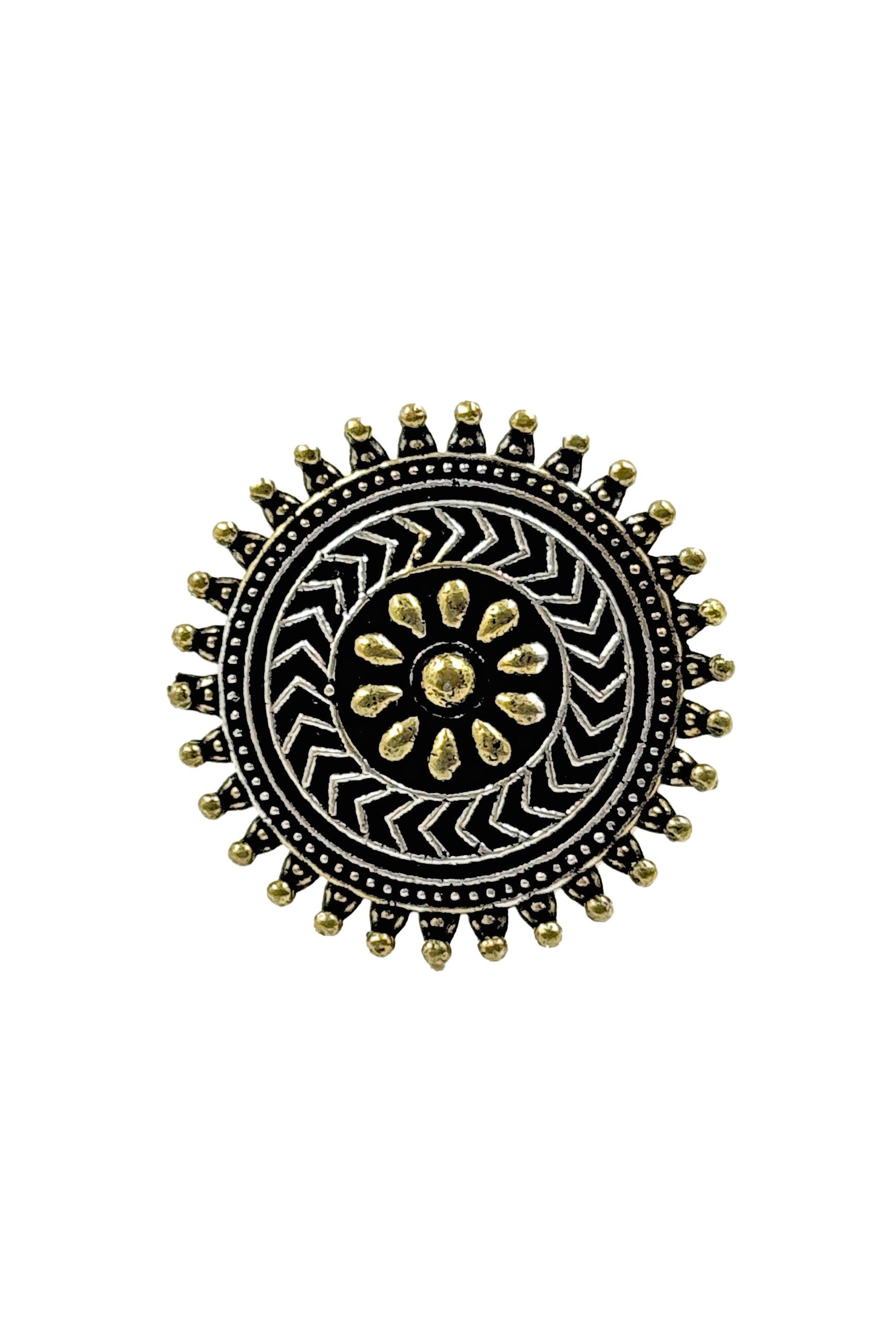 ISHA TWO TONE OXIDISED RING