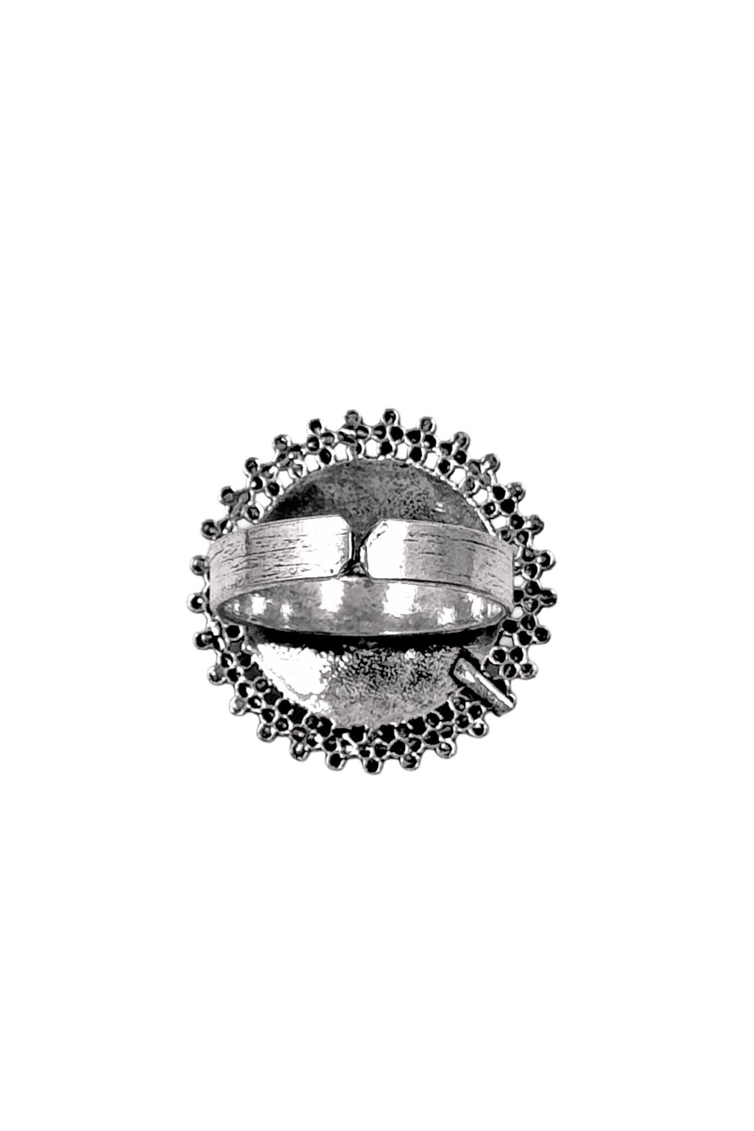 AARVI DESIGNER OXIDISED SILVER RING