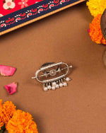 Load image into Gallery viewer, Oxidised statement ring with pearl accents - Naman Arts