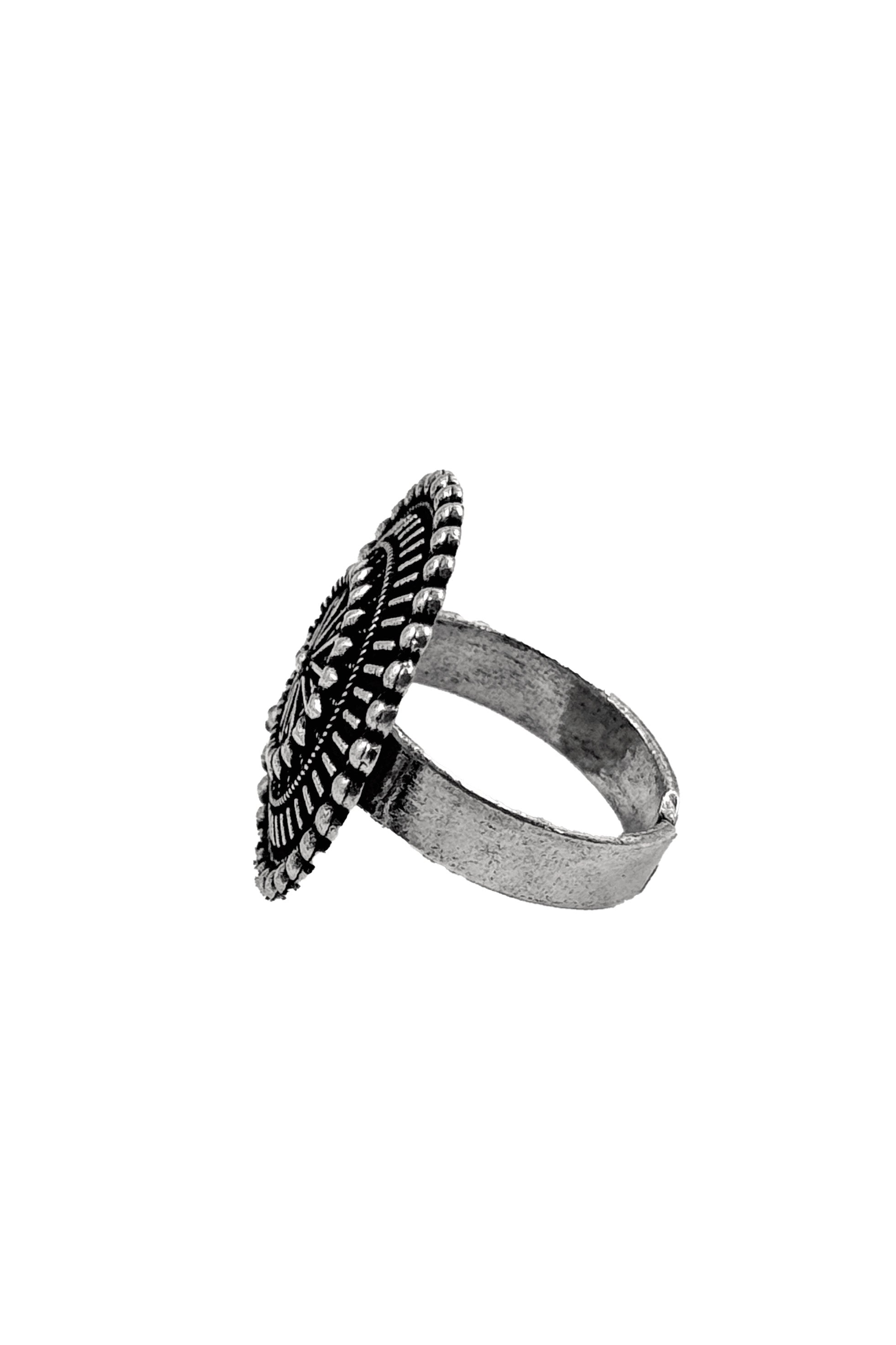 VAMIKA DESIGNER OXIDISED SILVER RING