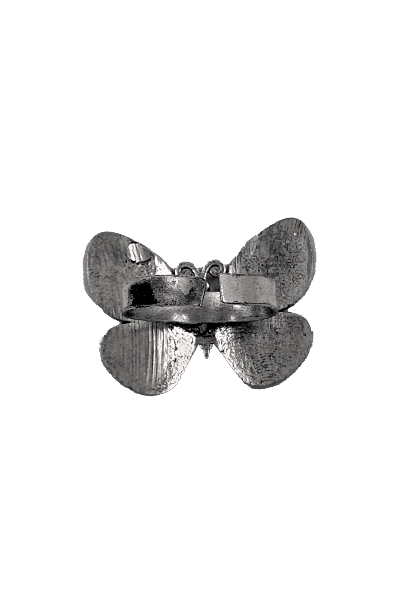 BUTTERFLY BLOOM OXIDISED SILVER RING