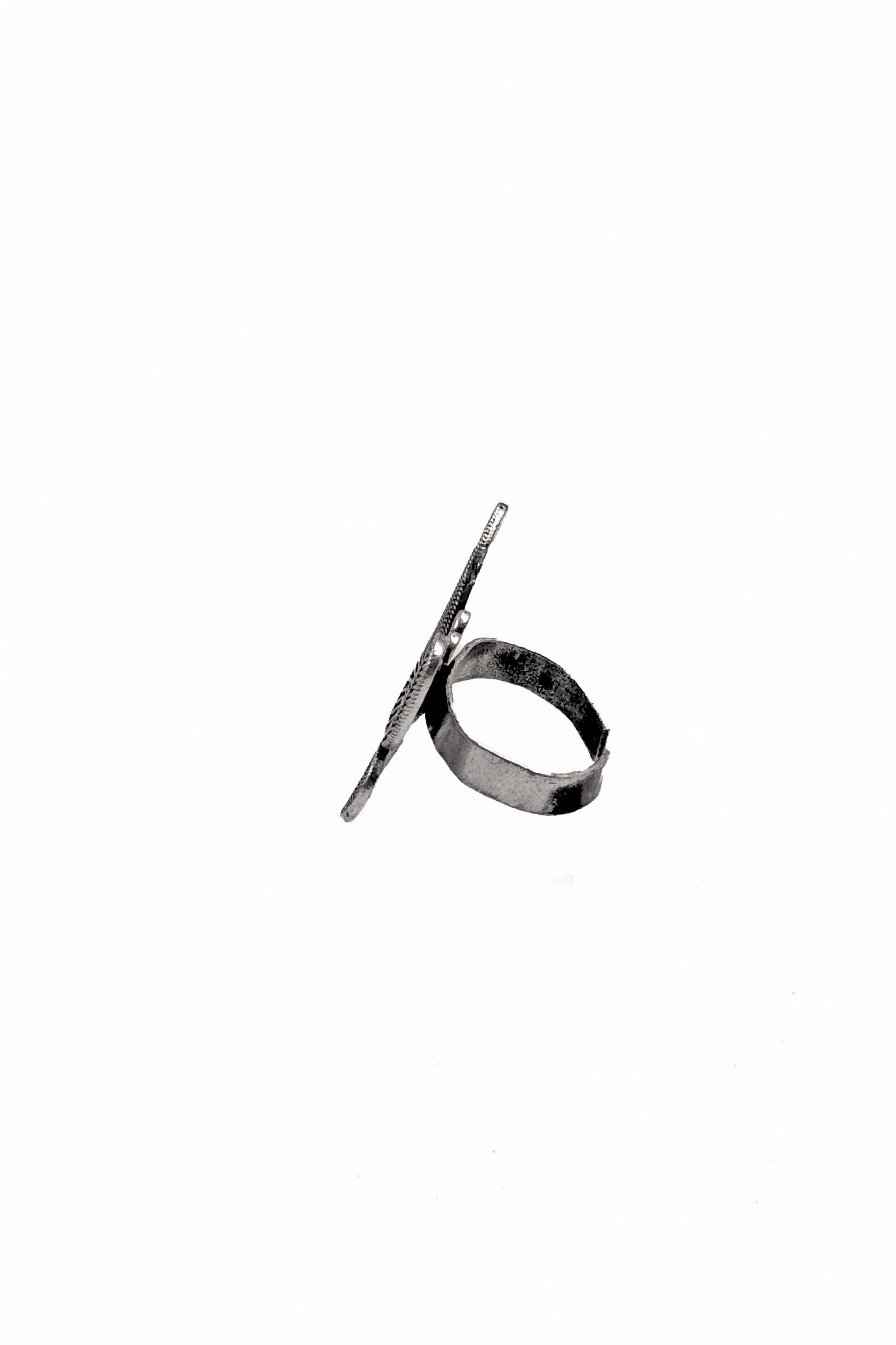 BUTTERFLY BLOOM OXIDISED SILVER RING