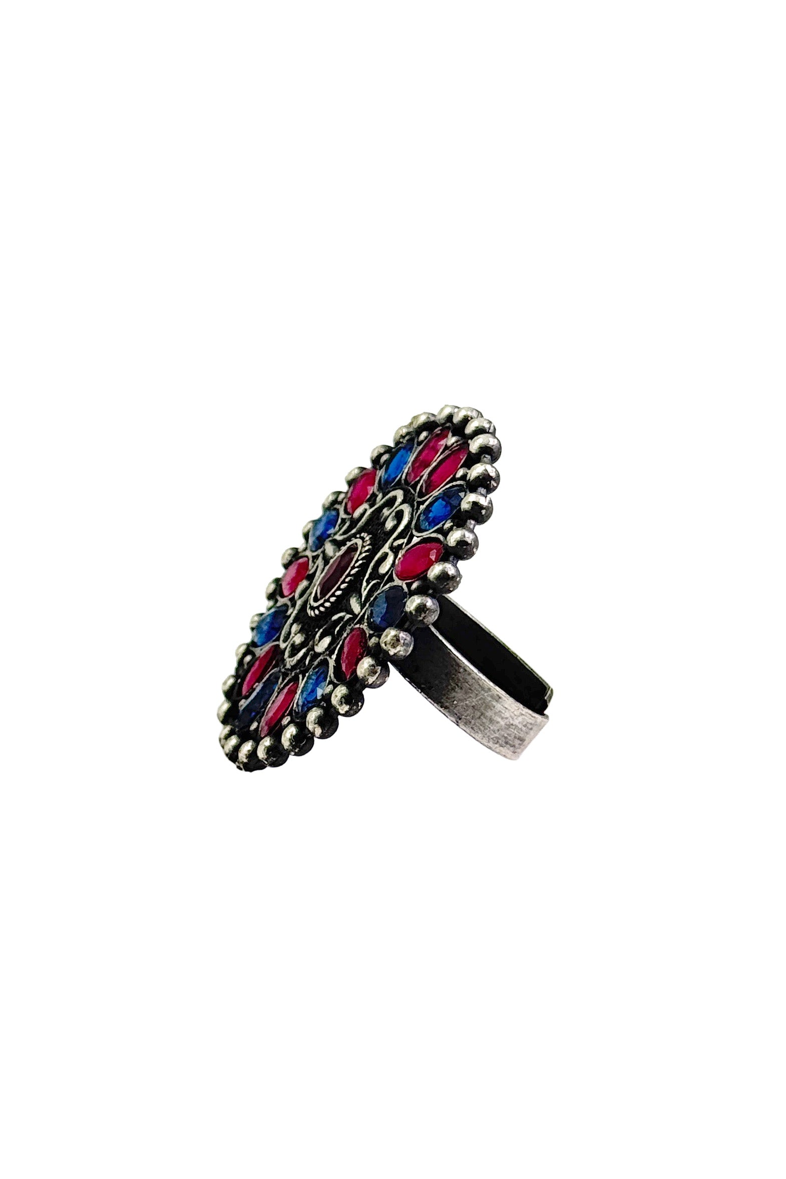 MISHKA OXIDISED STONE RING