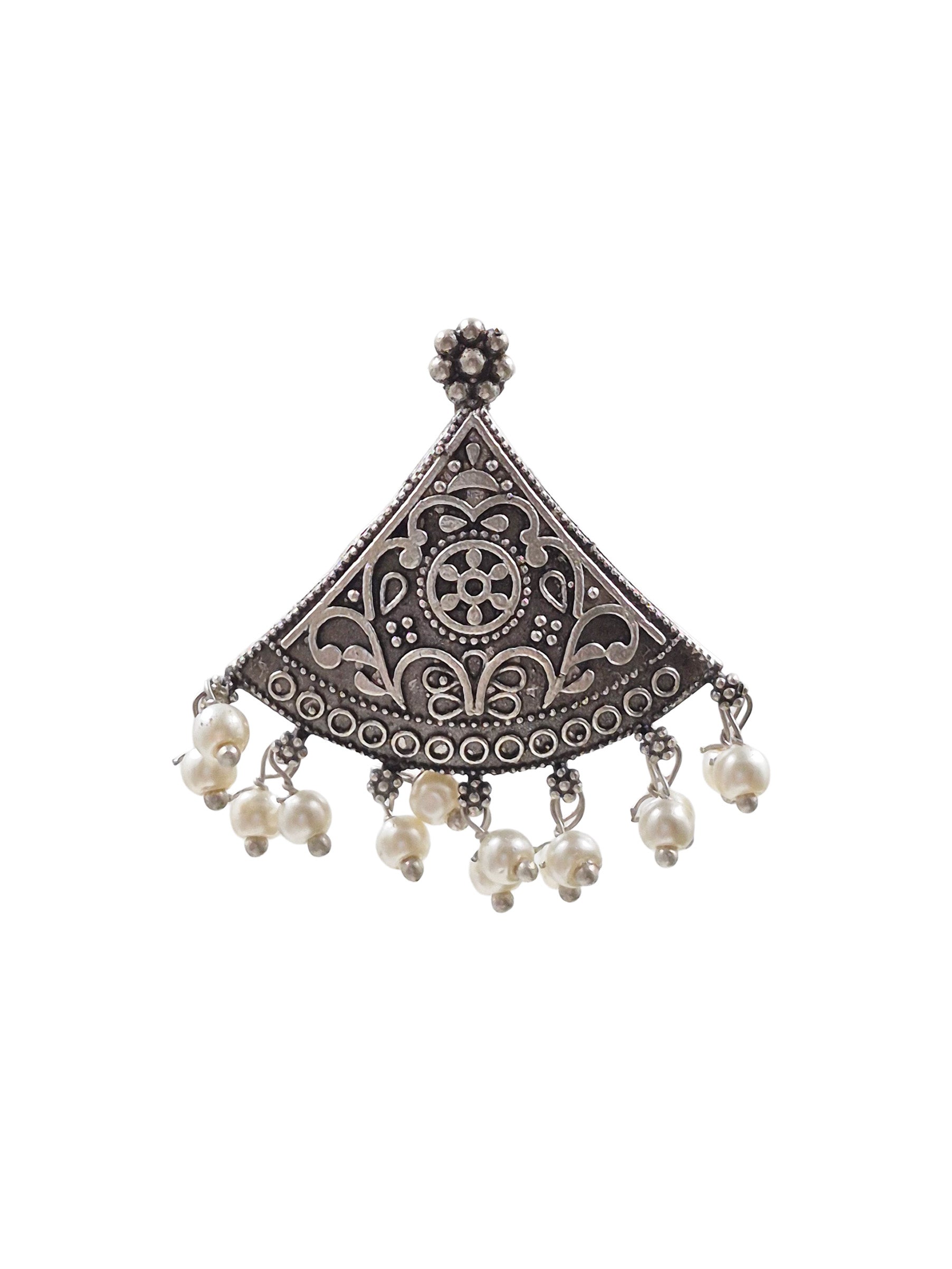 TRIANGLE SILVER LOOKALIKE STUD EARRINGS