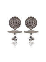 Load image into Gallery viewer, CHARVI SILVER LOOKALIKE DANGLER EARRINGS