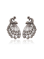 Load image into Gallery viewer, PEAHEN SILVER LOOKALIKE STUD EARRINGS