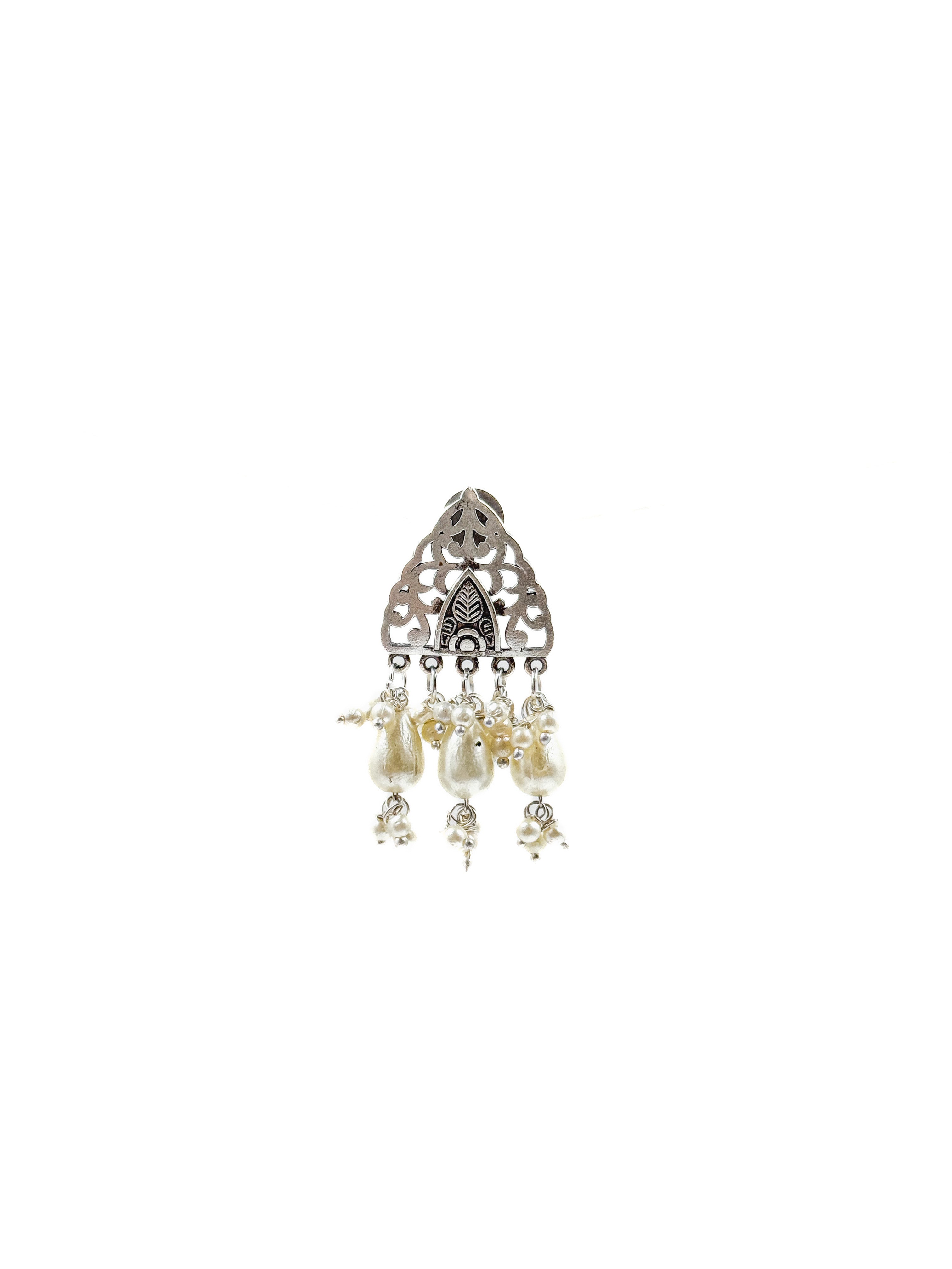 ADVIKA SILVER LOOKALIKE DANGLER EARRINGS