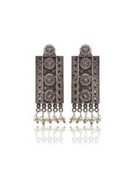Load image into Gallery viewer, Ziva Silver Lookalike Dangler Earrings